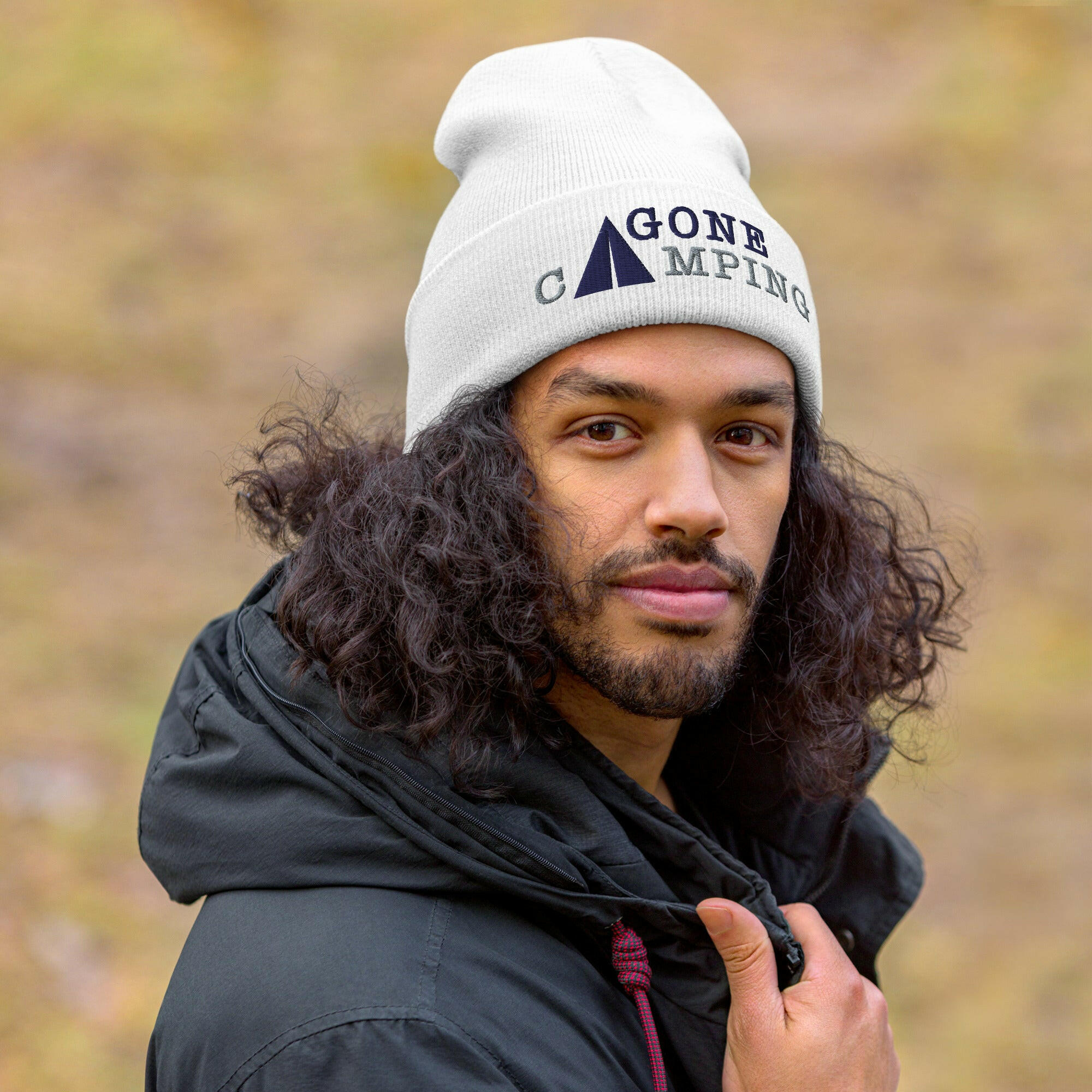 Cuffed Beanie Gone Camping Navy/Grey