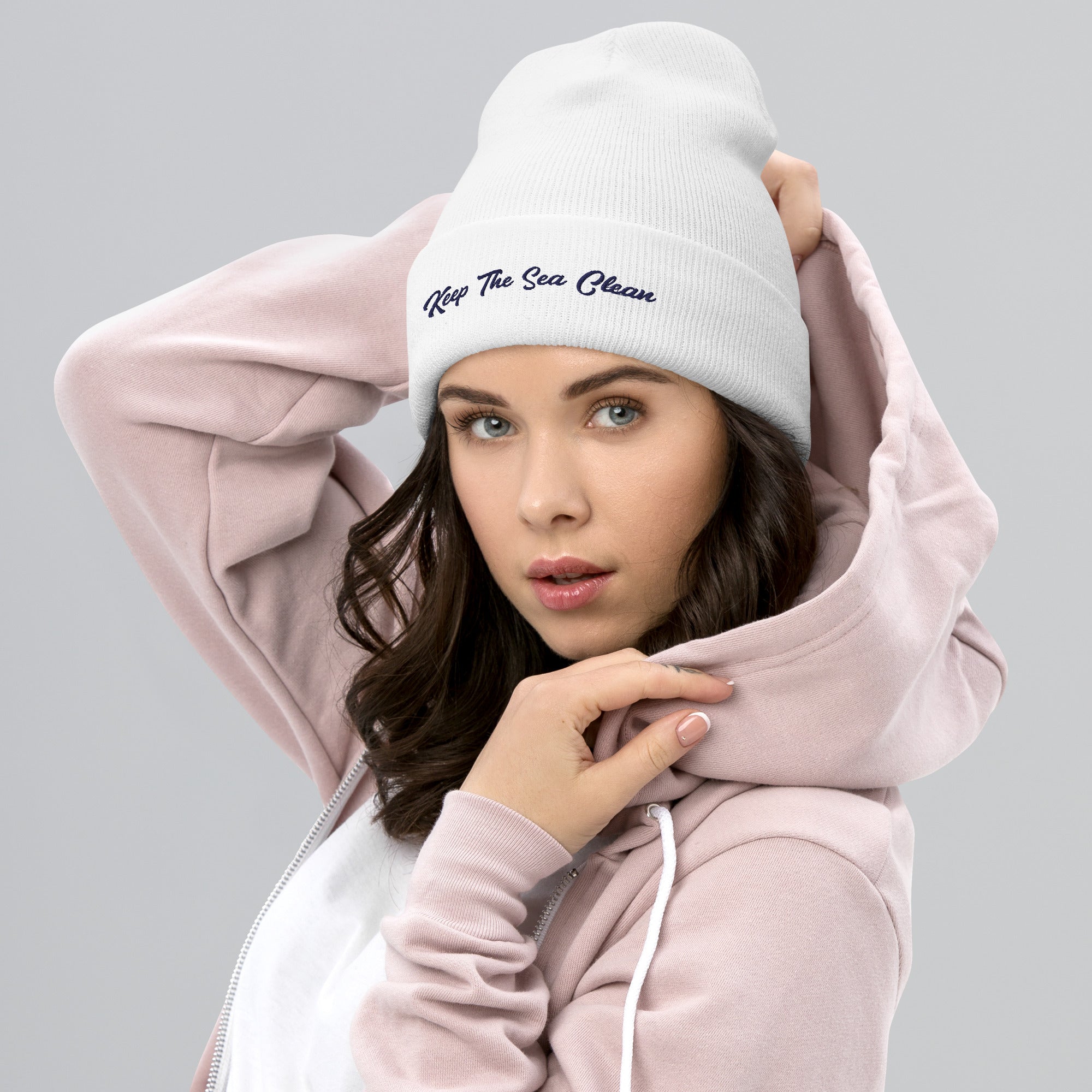 Cuffed Beanie Keep The Sea Clean Navy