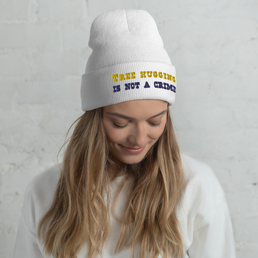 Bonnet old school à revers Tree Hugging is not a crime Gold/Navy