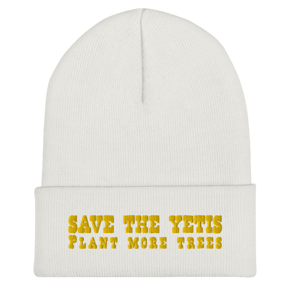 Bonnet old school à revers Save the Yetis, Plant more Trees Gold