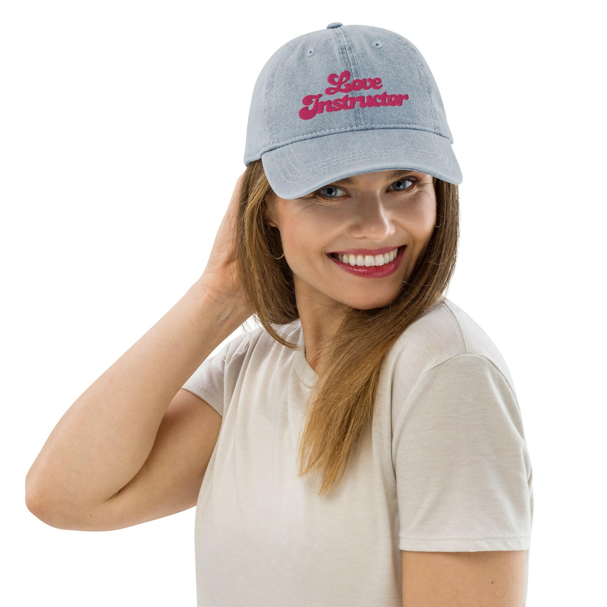 Casquette en jean Love instructor