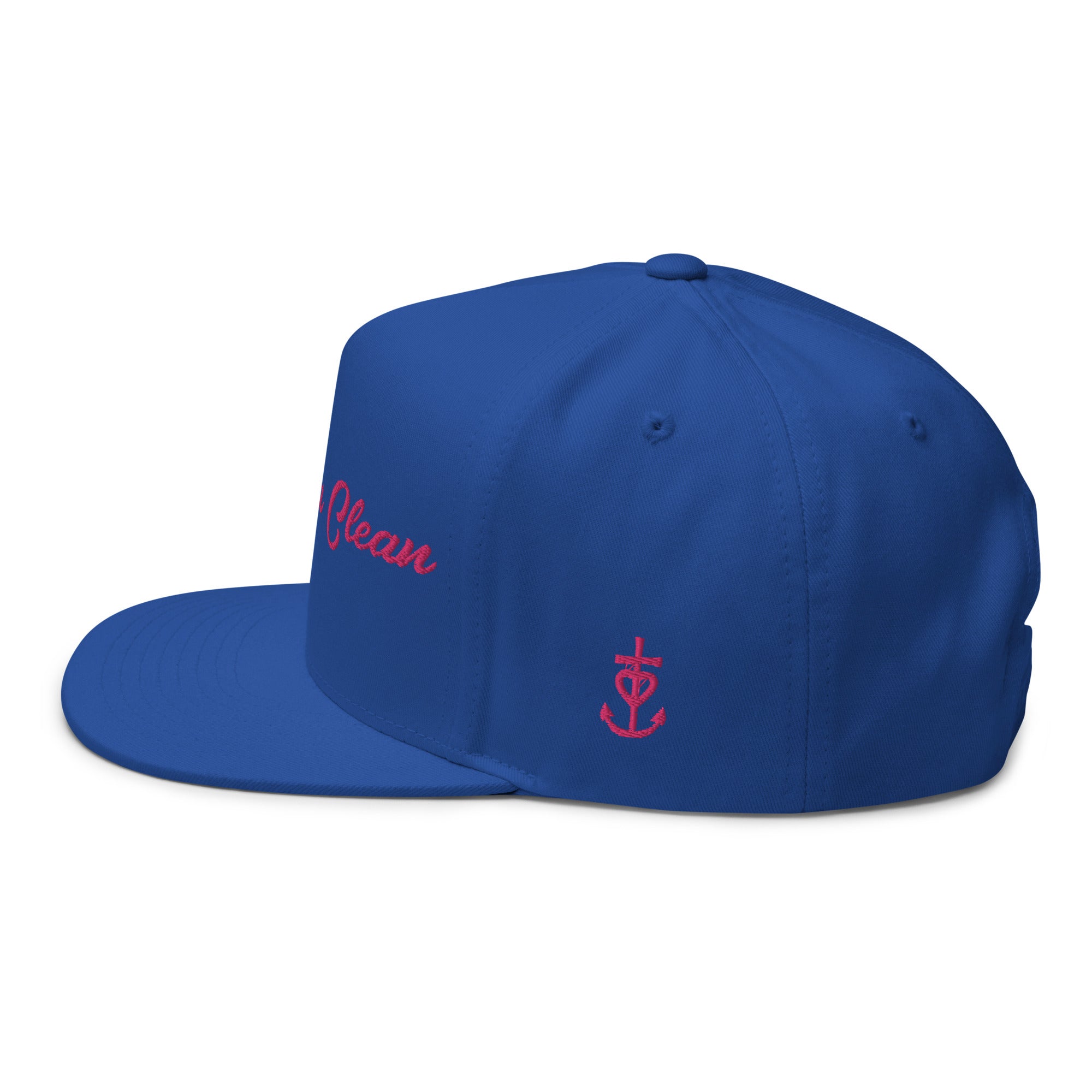 Flat Bill Cap Keep The Sea Clean Flamingo (3 sides)