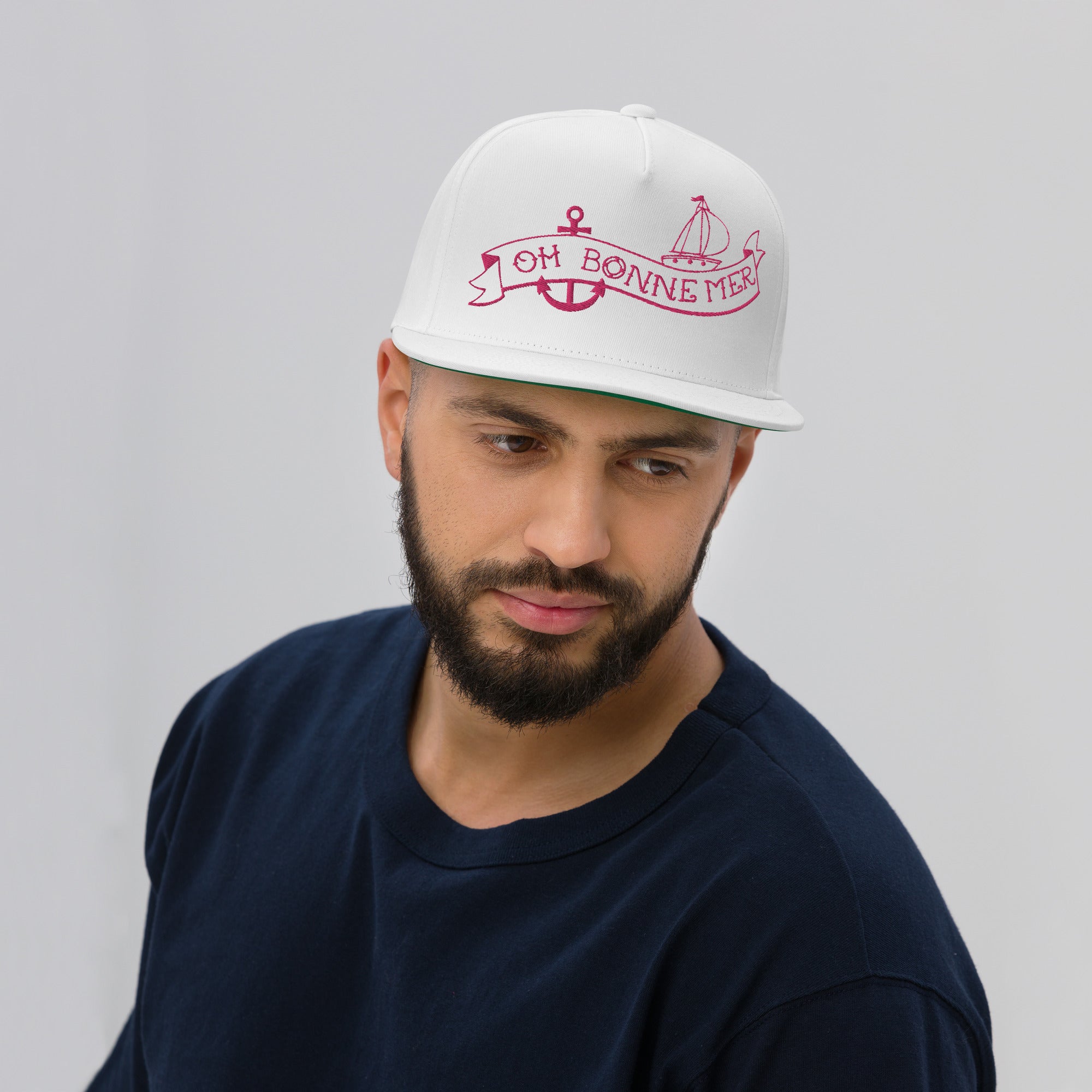 Casquette à Visière Plate en coton sergé Oh Bonne Mer Tattoo Flamingo