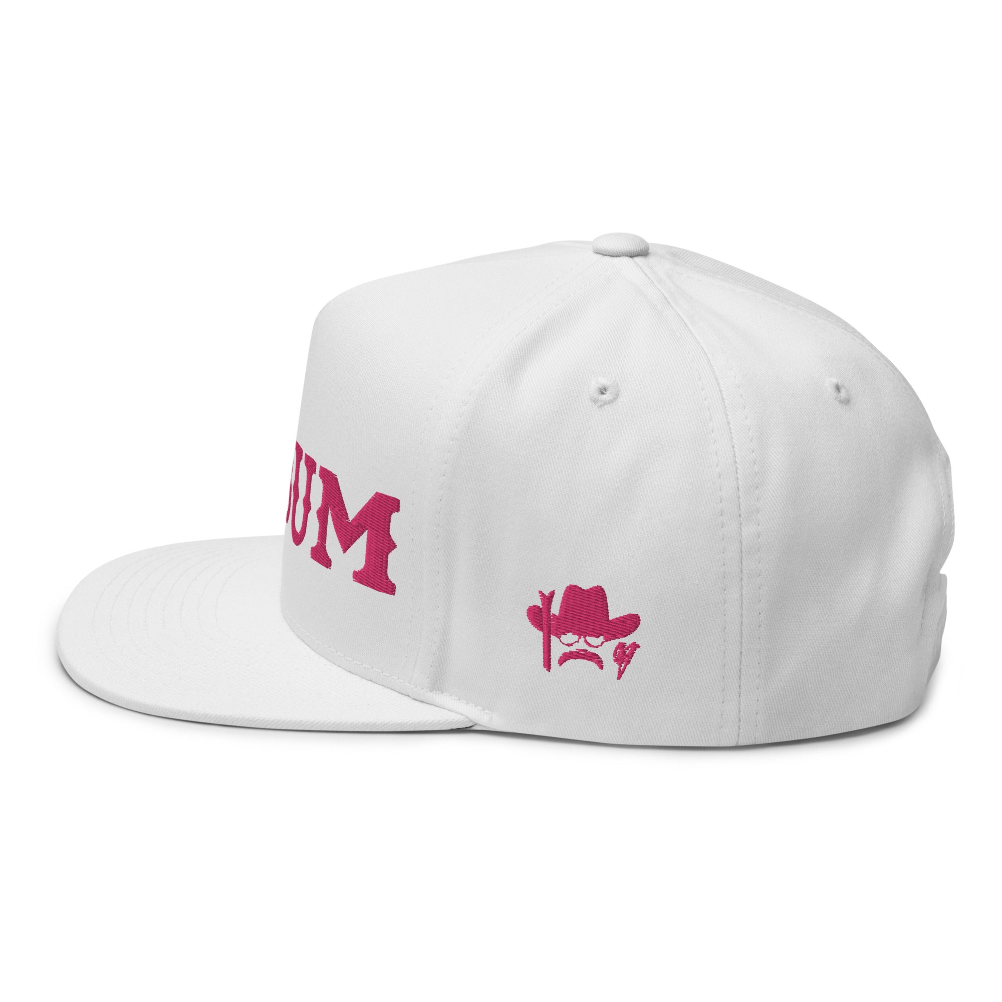 Casquette à Visière Plate en coton sergé Ski Bum Flamingo brodé sur 3 côtés