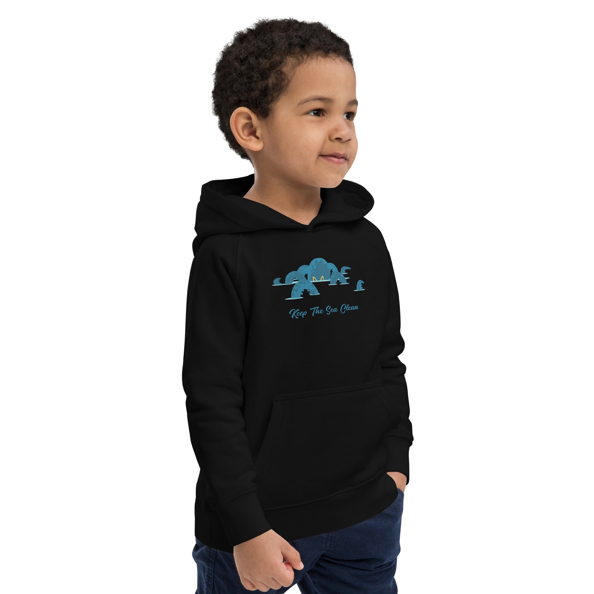 Sweat à capuche écologique pour enfants Octopus Blue