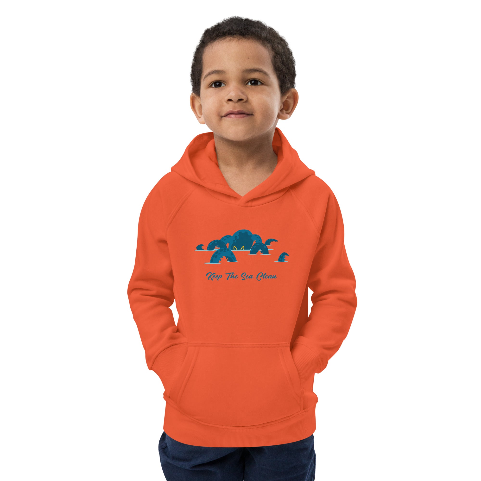 Sweat à capuche écologique pour enfants Octopus Blue