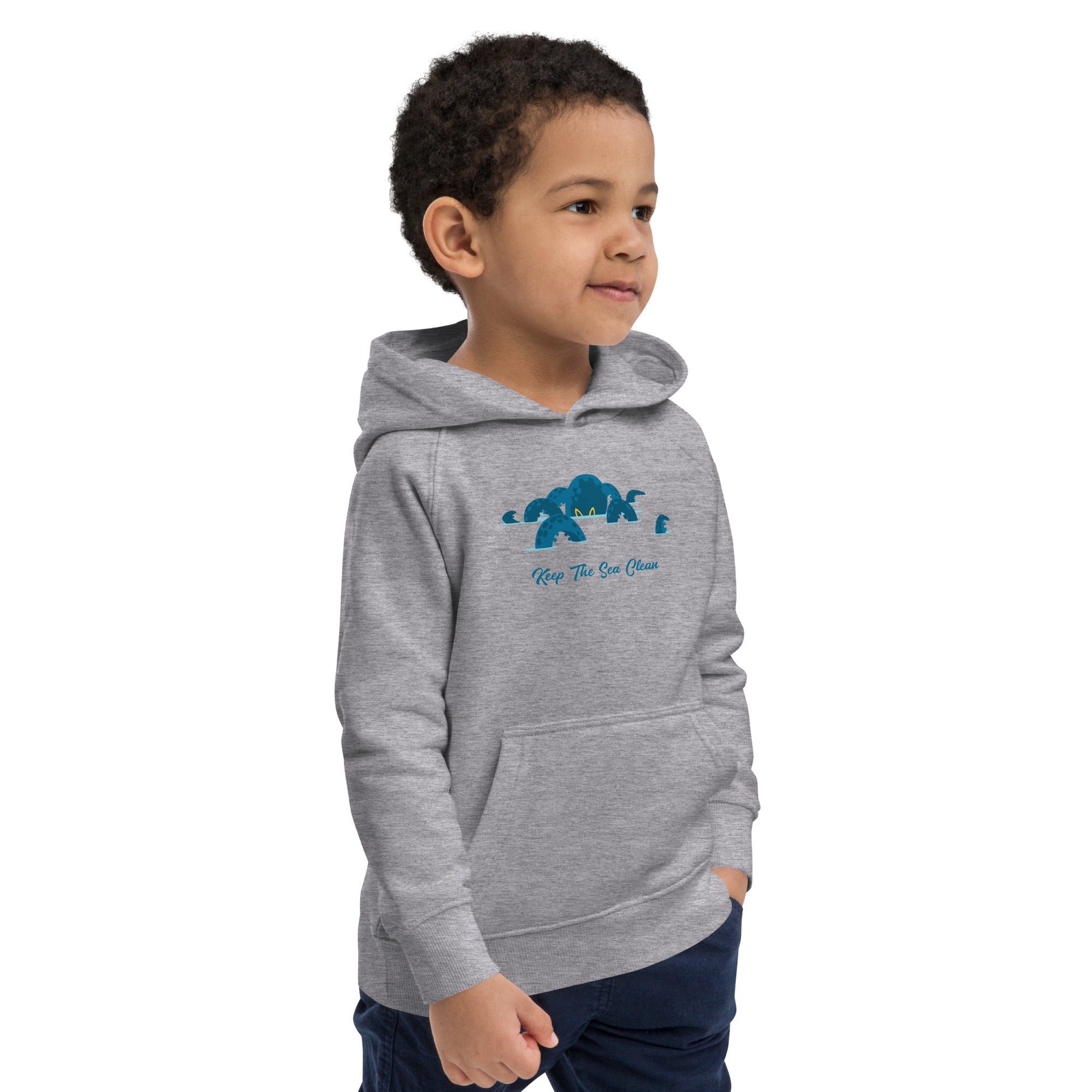 Sweat à capuche écologique pour enfants Octopus Blue