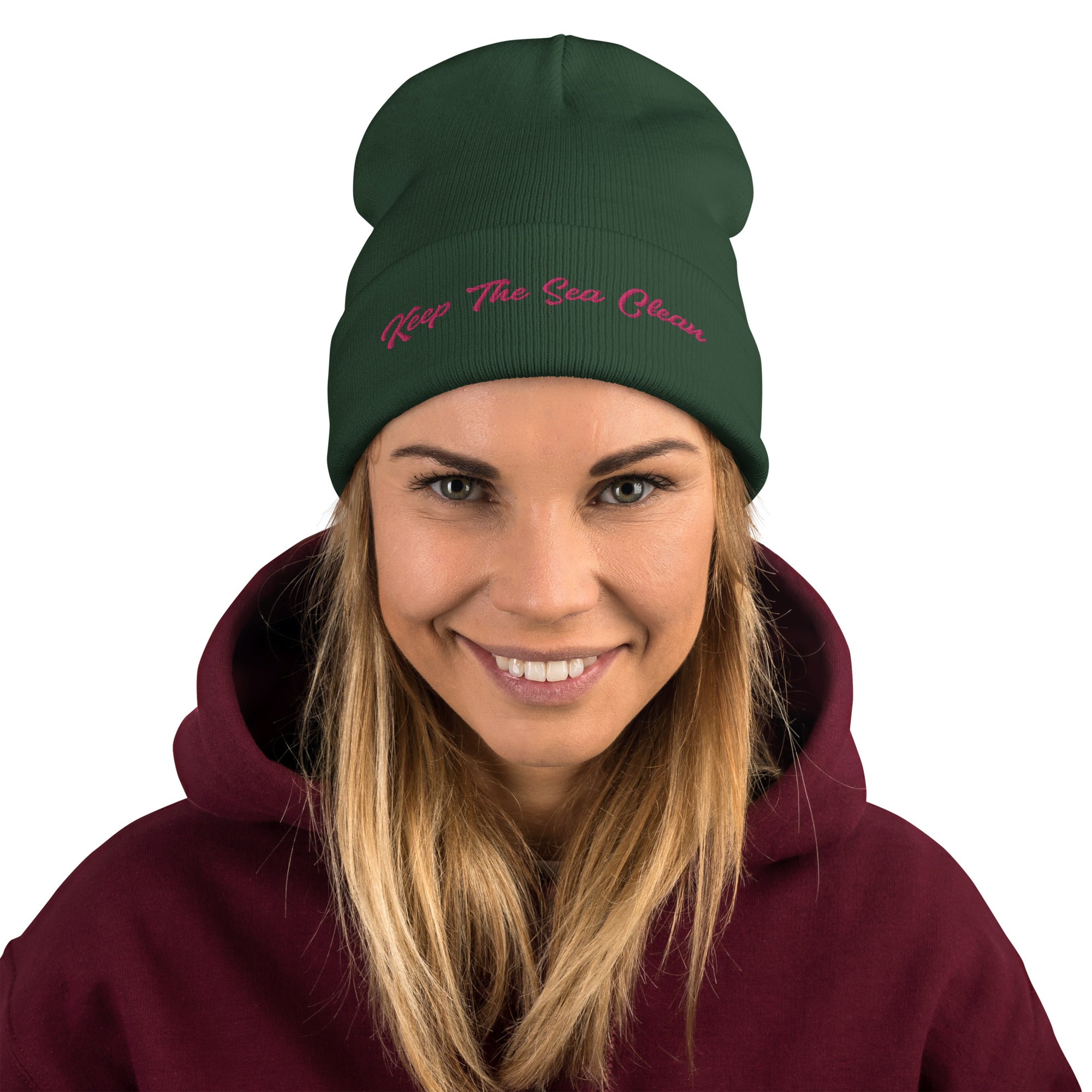 Ribbed beanie Keep The Sea Clean Flamingo