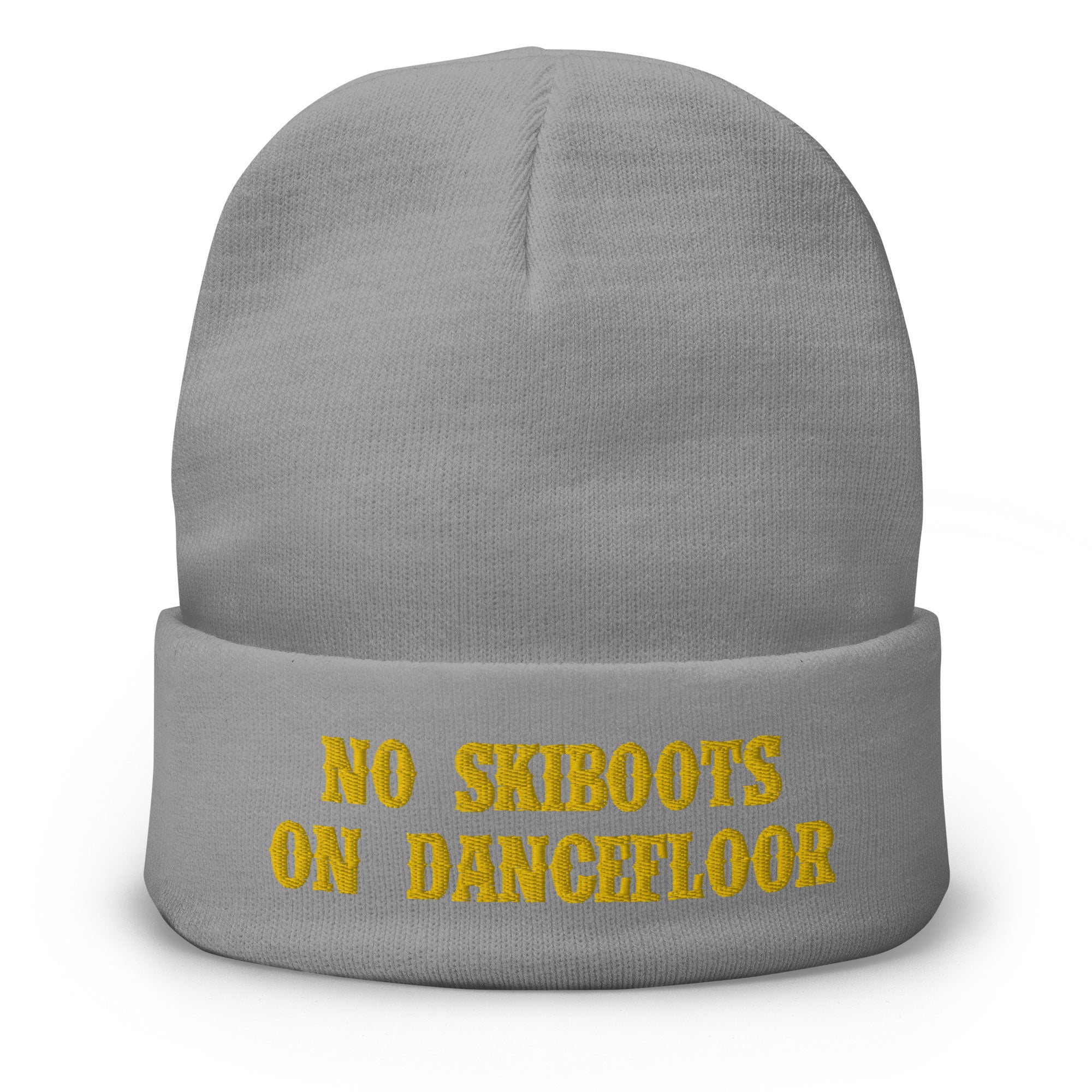 Ribbed beanie No Skiboots on Dancefloor Gold