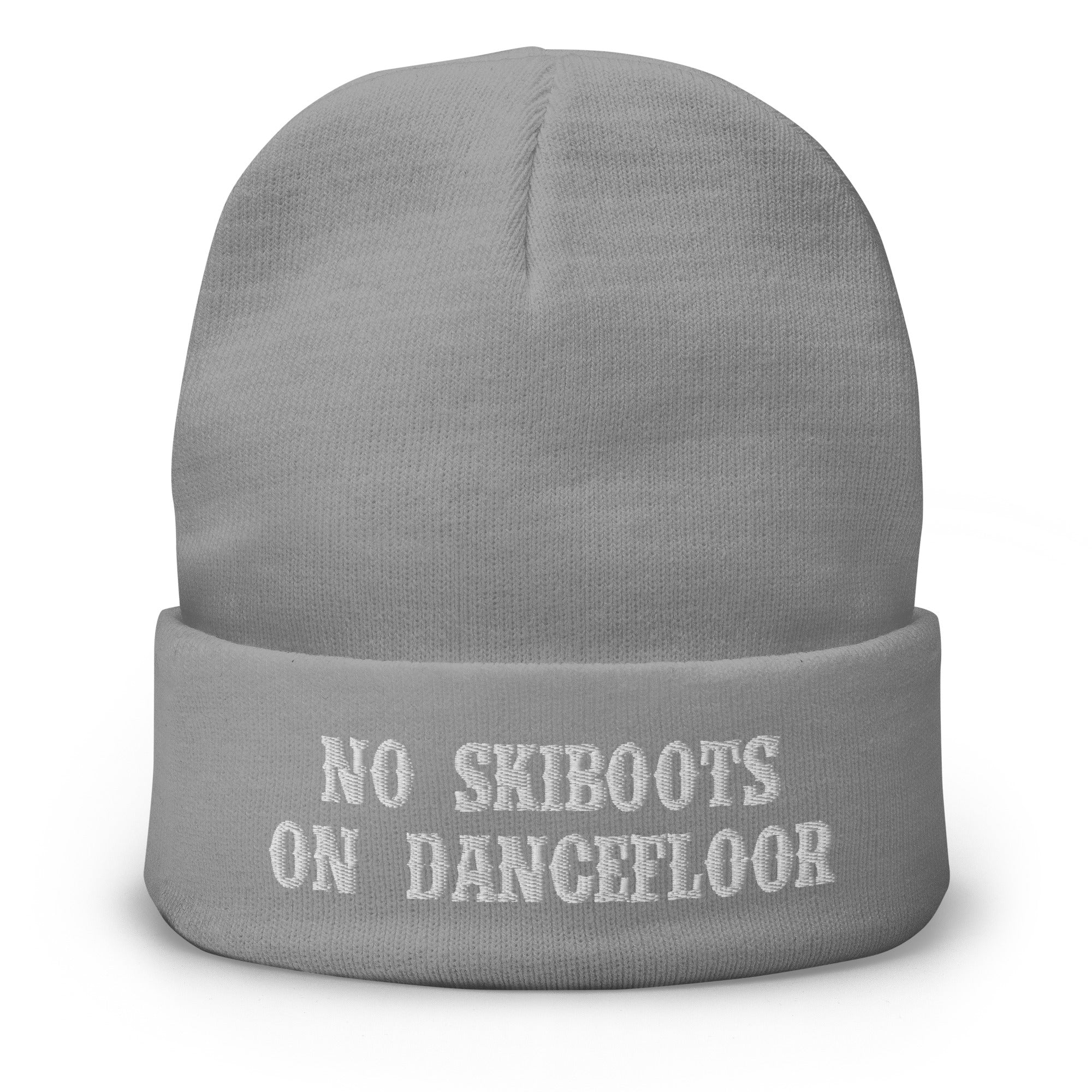 Bonnet en tricot côtelé No Skiboots on Dancefloor blanc