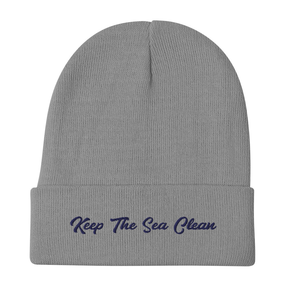 Ribbed beanie Keep The Sea Clean Navy