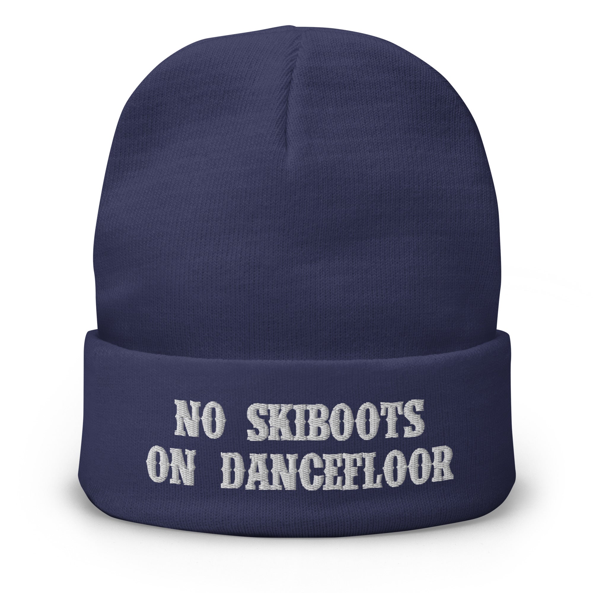 Bonnet en tricot côtelé No Skiboots on Dancefloor blanc