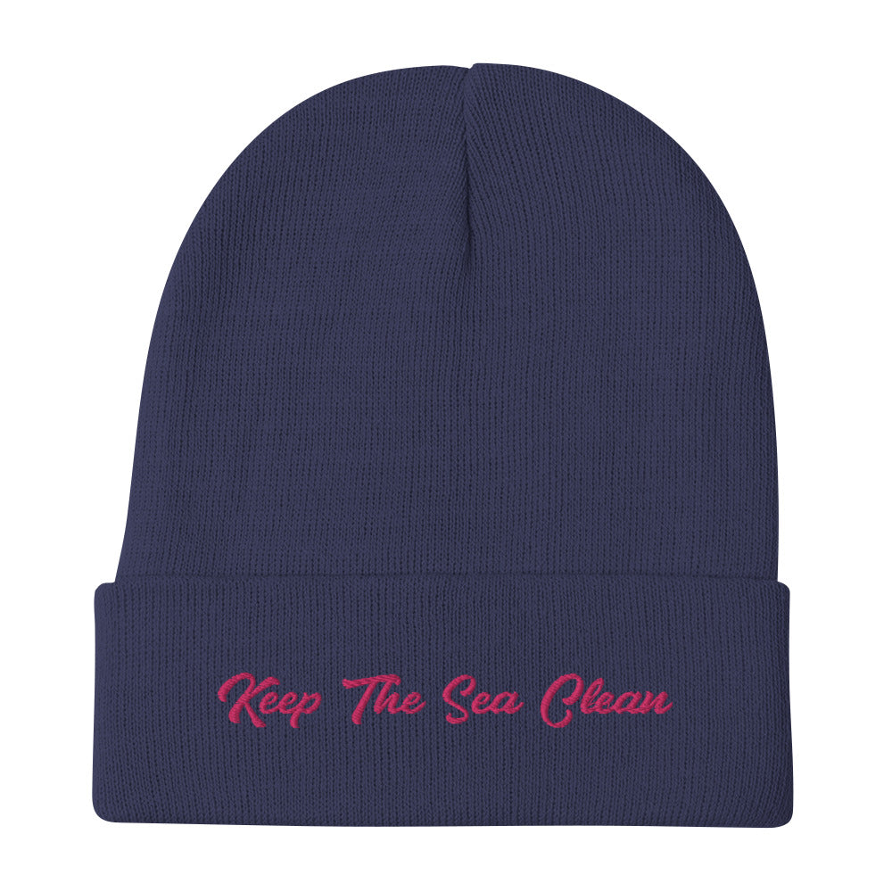 Ribbed beanie Keep The Sea Clean Flamingo