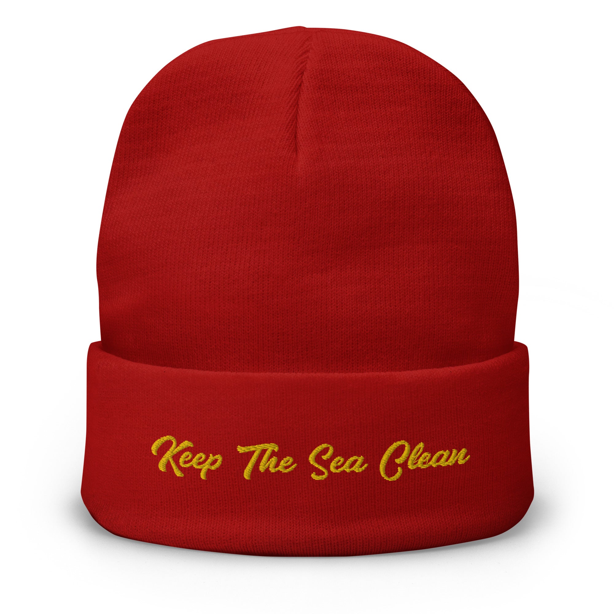 Ribbed beanie Keep The Sea Clean gold