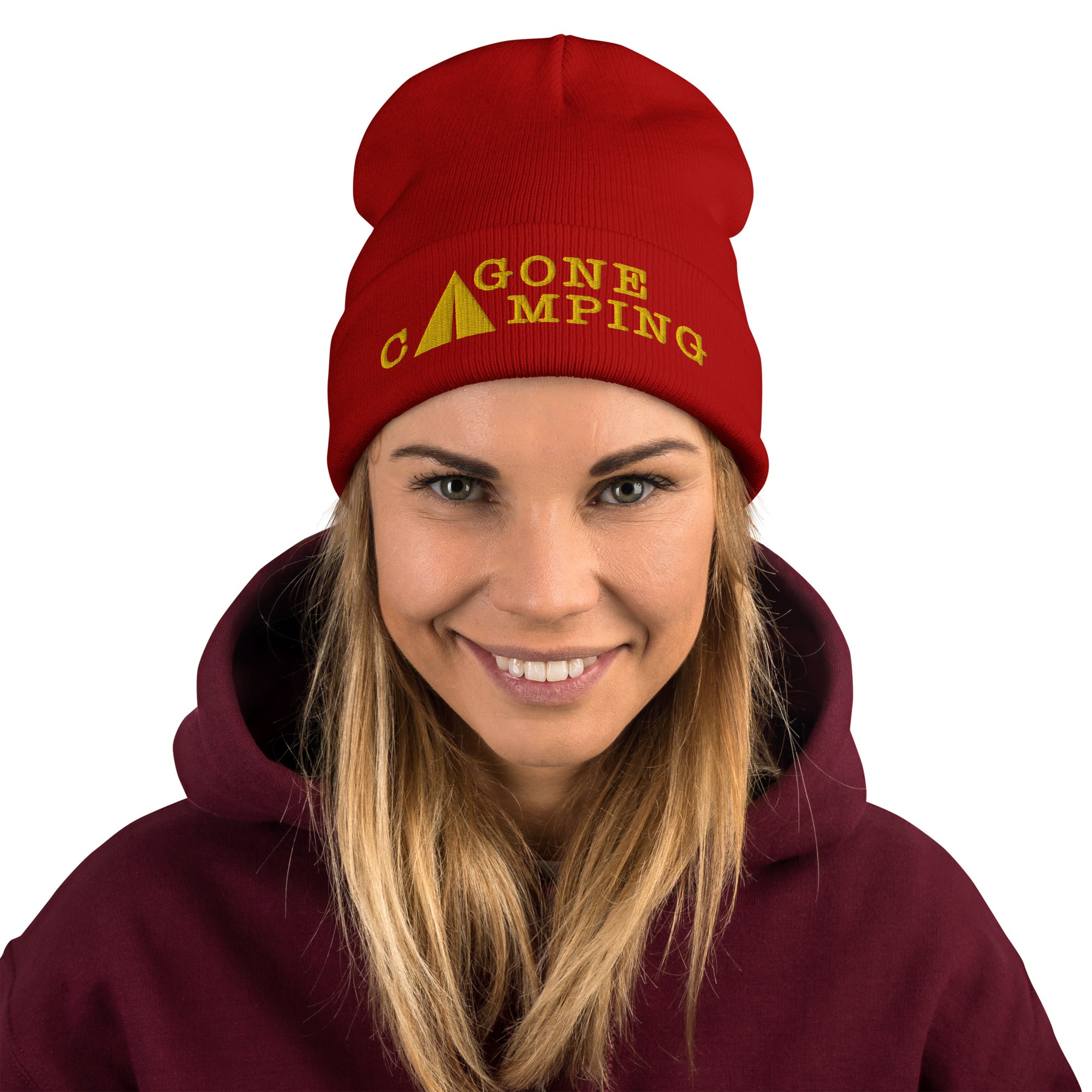 Ribbed beanie Gone Camping Gold