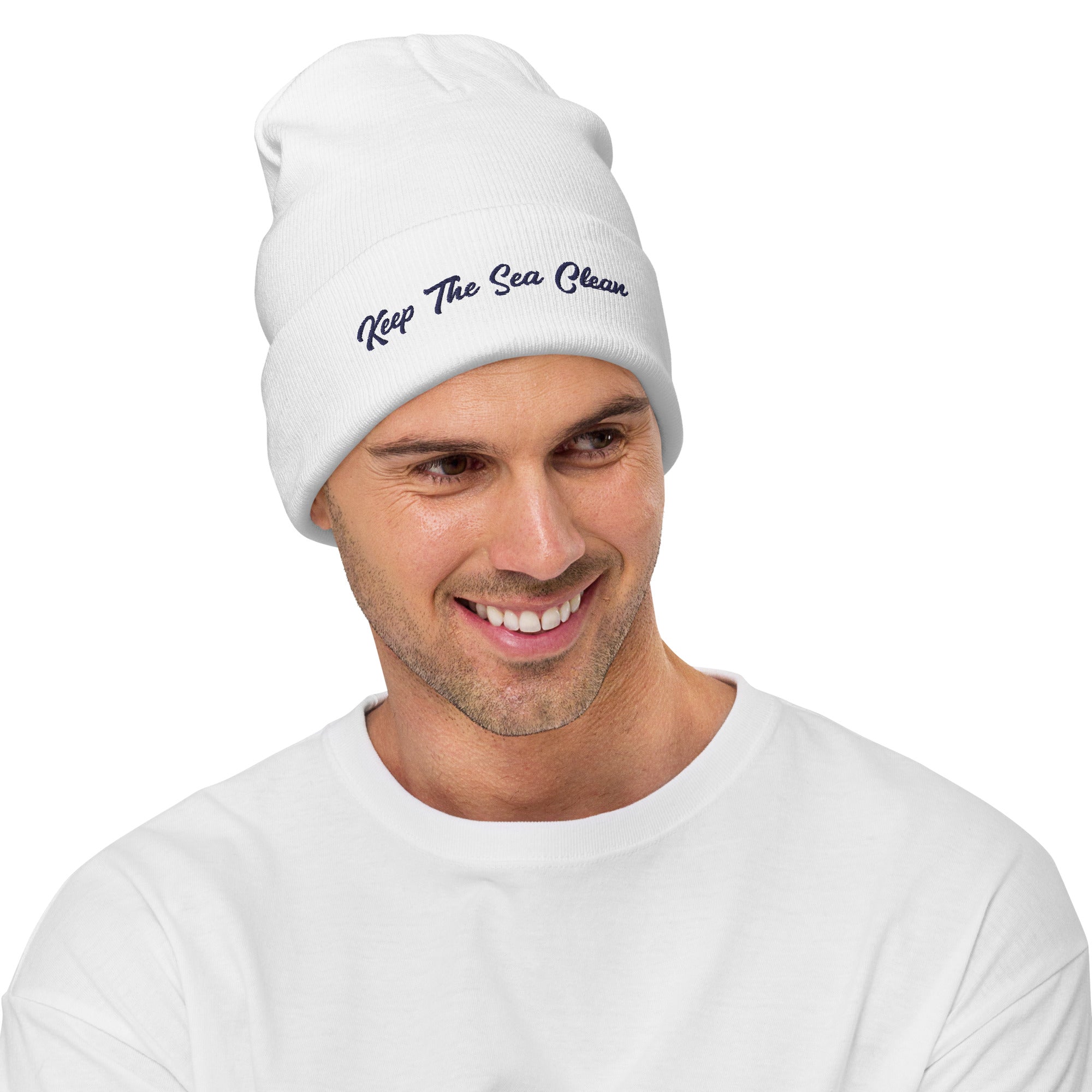 Ribbed beanie Keep The Sea Clean Navy