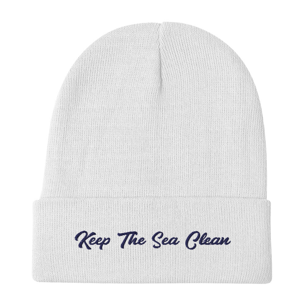 Ribbed beanie Keep The Sea Clean Navy