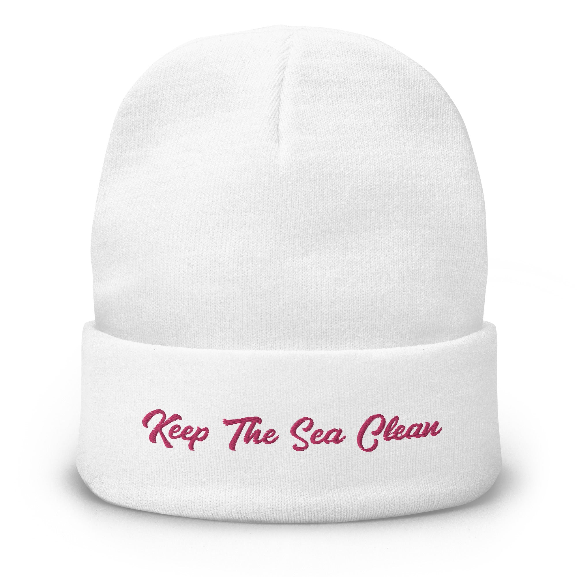 Bonnet en tricot côtelé Keep The Sea Clean Flamingo