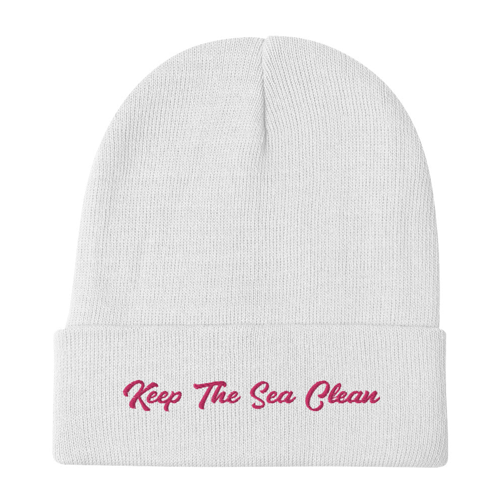 Ribbed beanie Keep The Sea Clean Flamingo