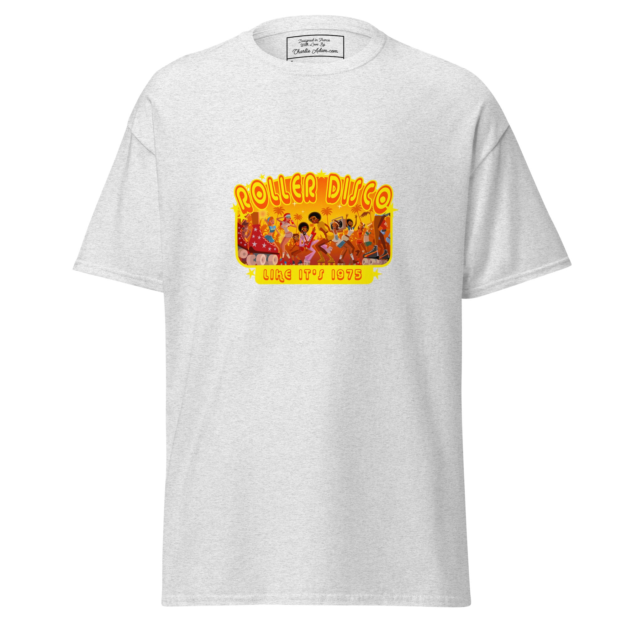 T-shirt classique homme Roller Disco 1975 sur couleurs claires