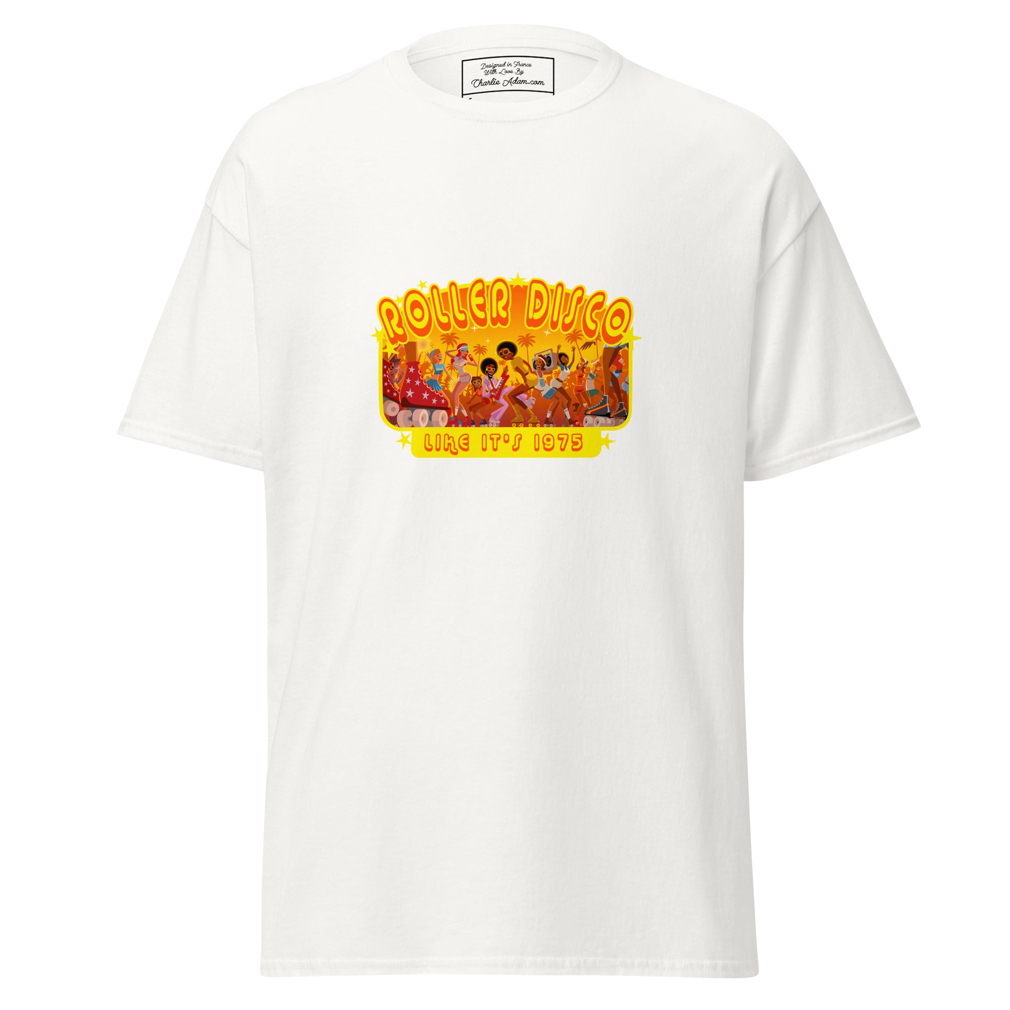 T-shirt classique homme Roller Disco 1975 sur couleurs claires