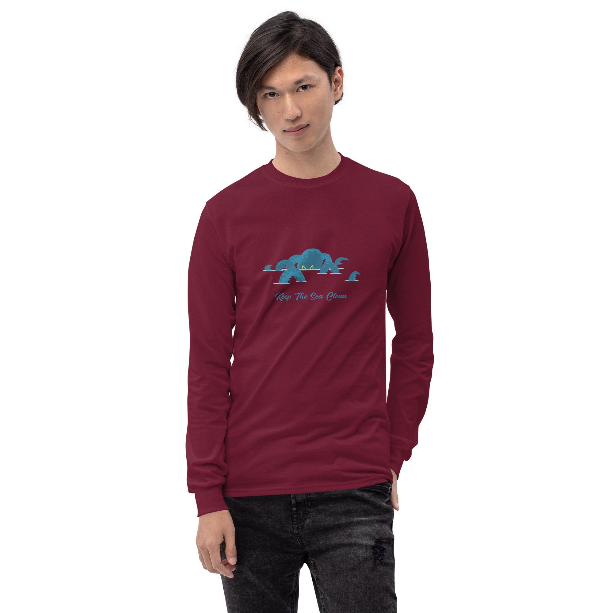 Heavy Blend long-sleeved t-shirt Octopus Blue