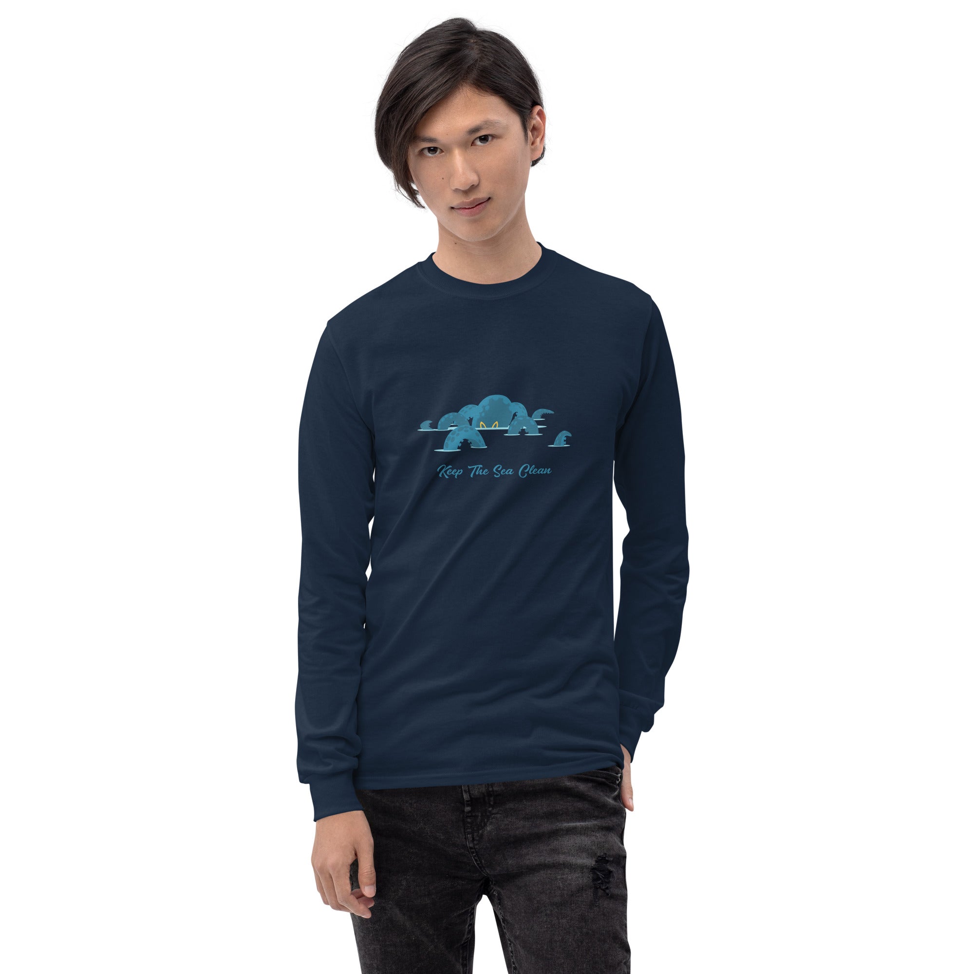 Heavy Blend long-sleeved t-shirt Octopus Blue