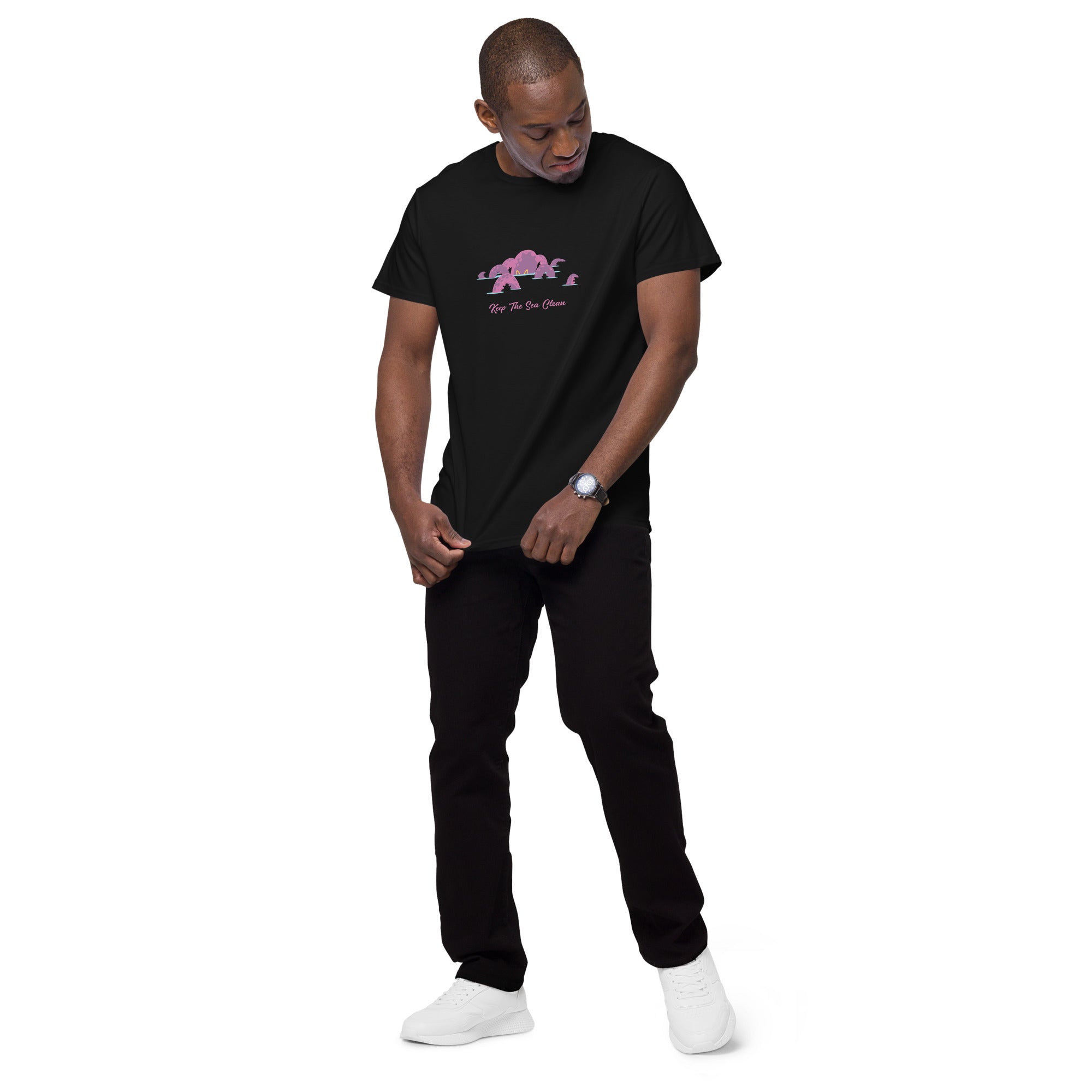 T-shirt premium en coton homme Octopus Purple