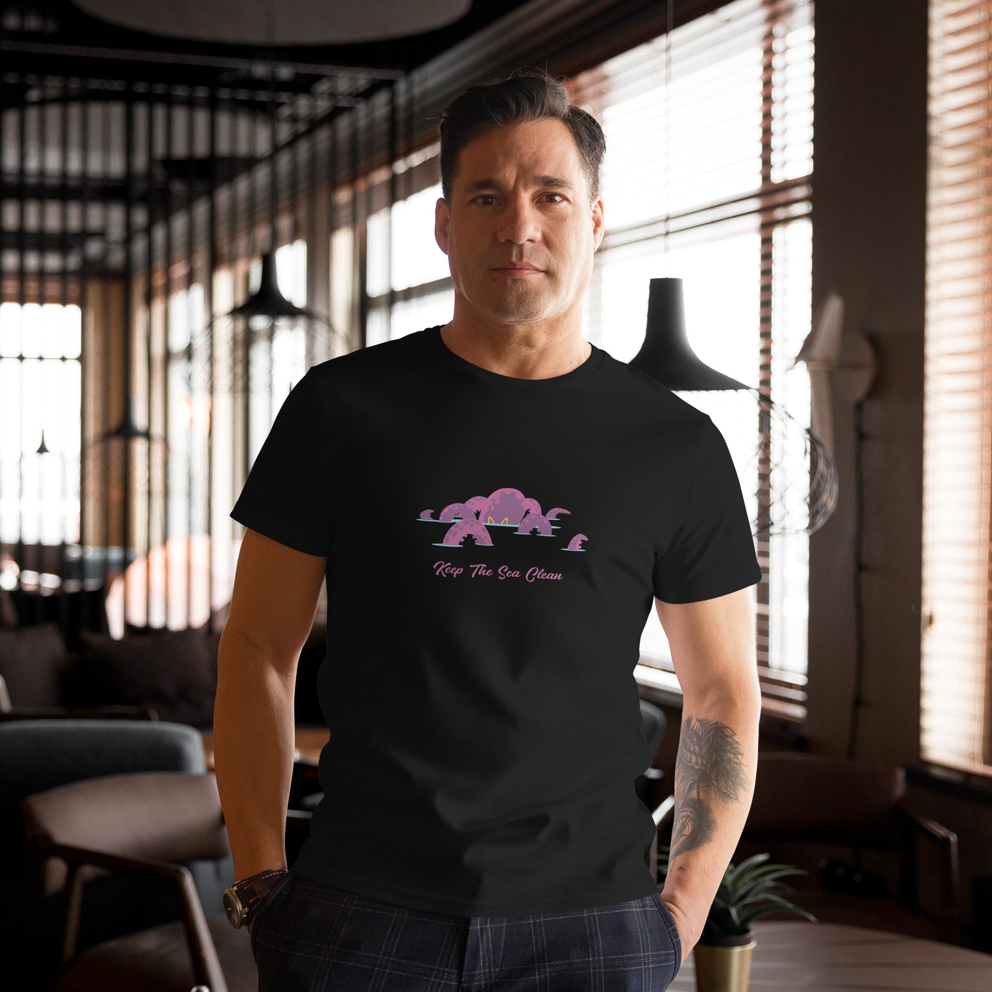 T-shirt premium en coton homme Octopus Purple