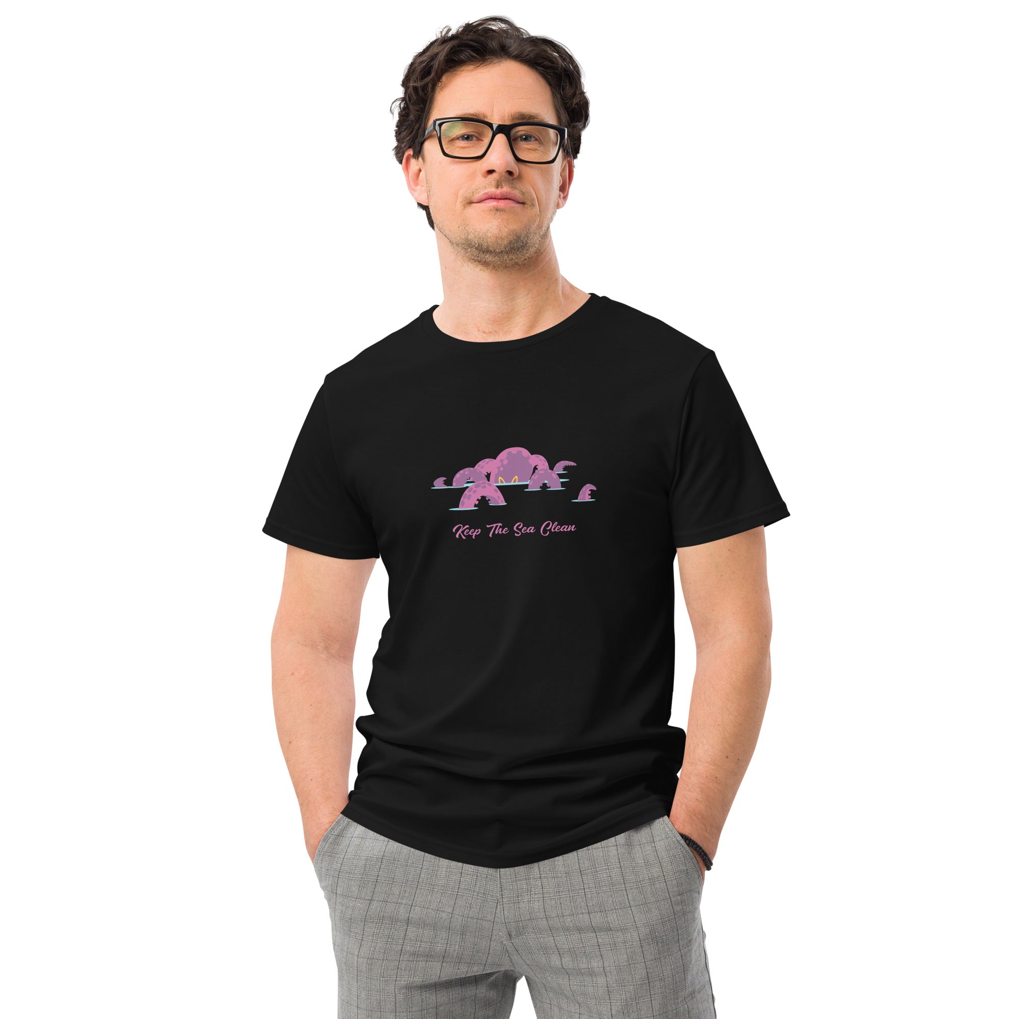 T-shirt premium en coton homme Octopus Purple