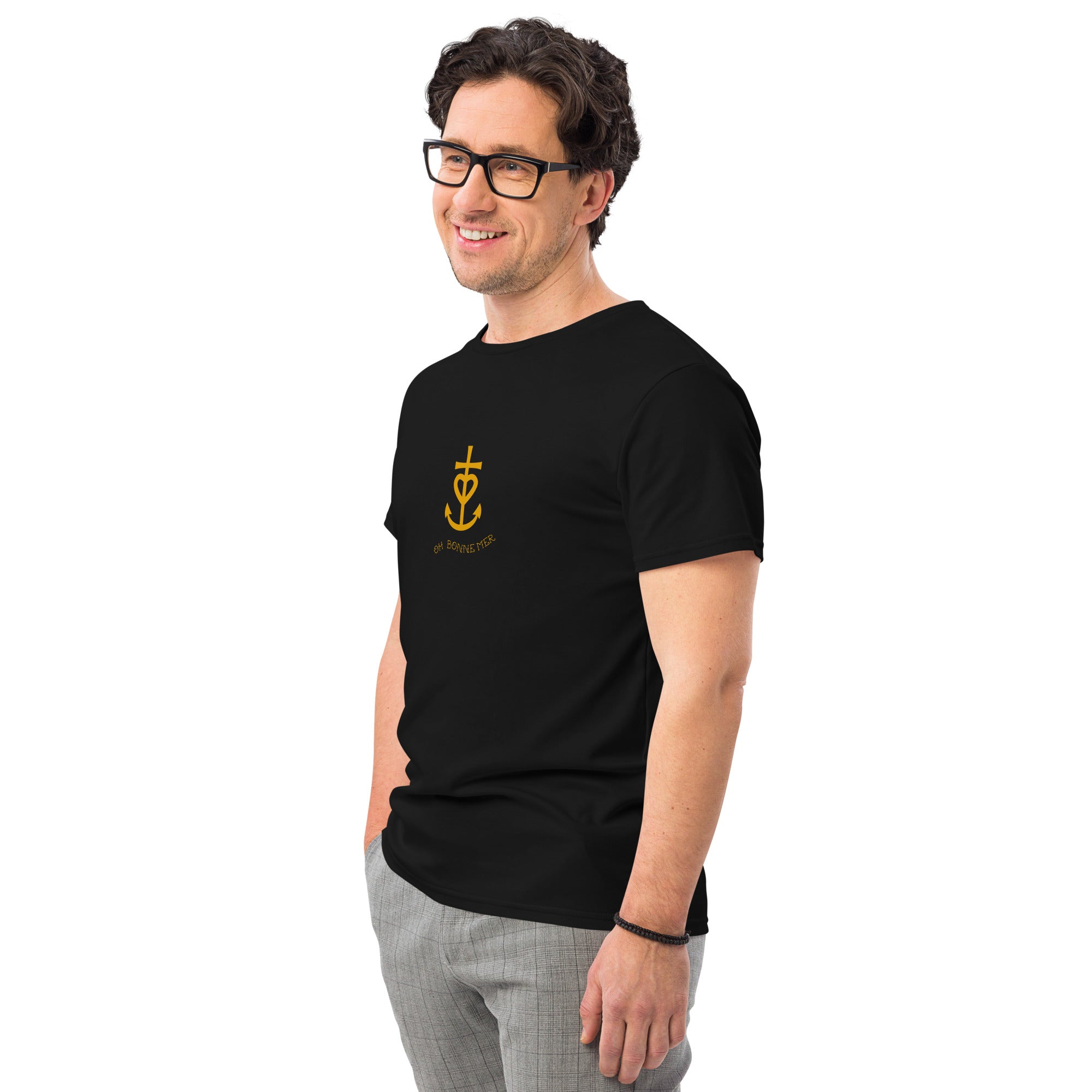 Men's premium cotton t-shirt Croix de Camargue Gold