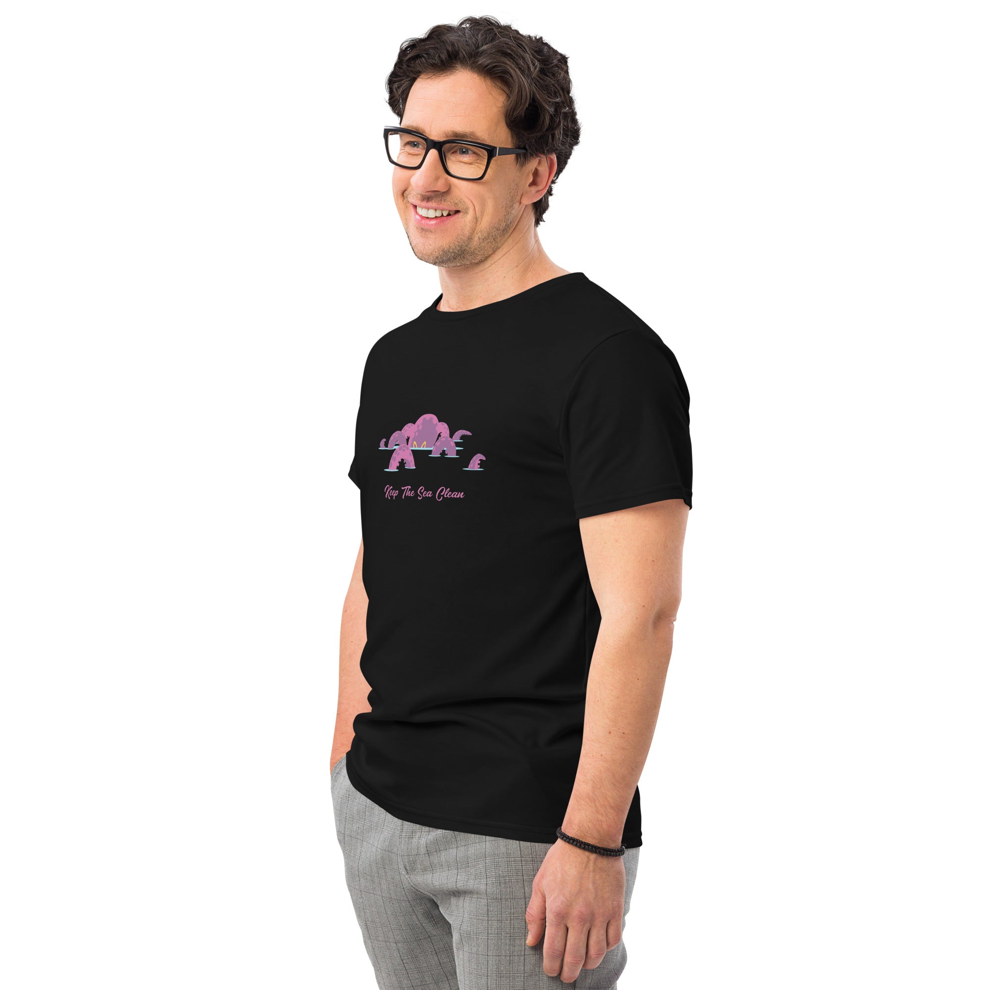 T-shirt premium en coton homme Octopus Purple