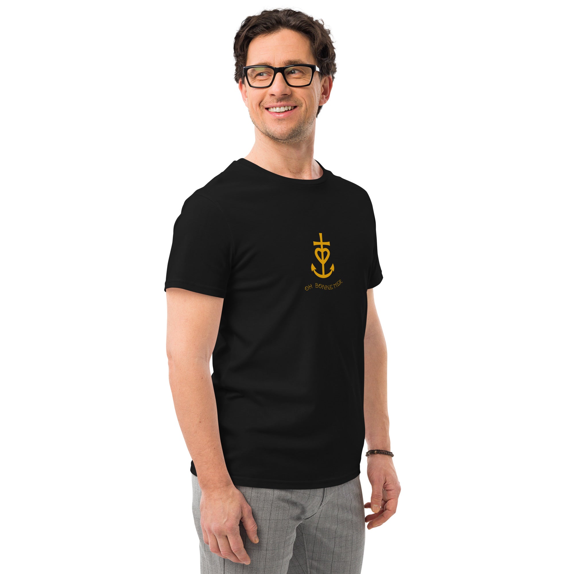 Men's premium cotton t-shirt Croix de Camargue Gold