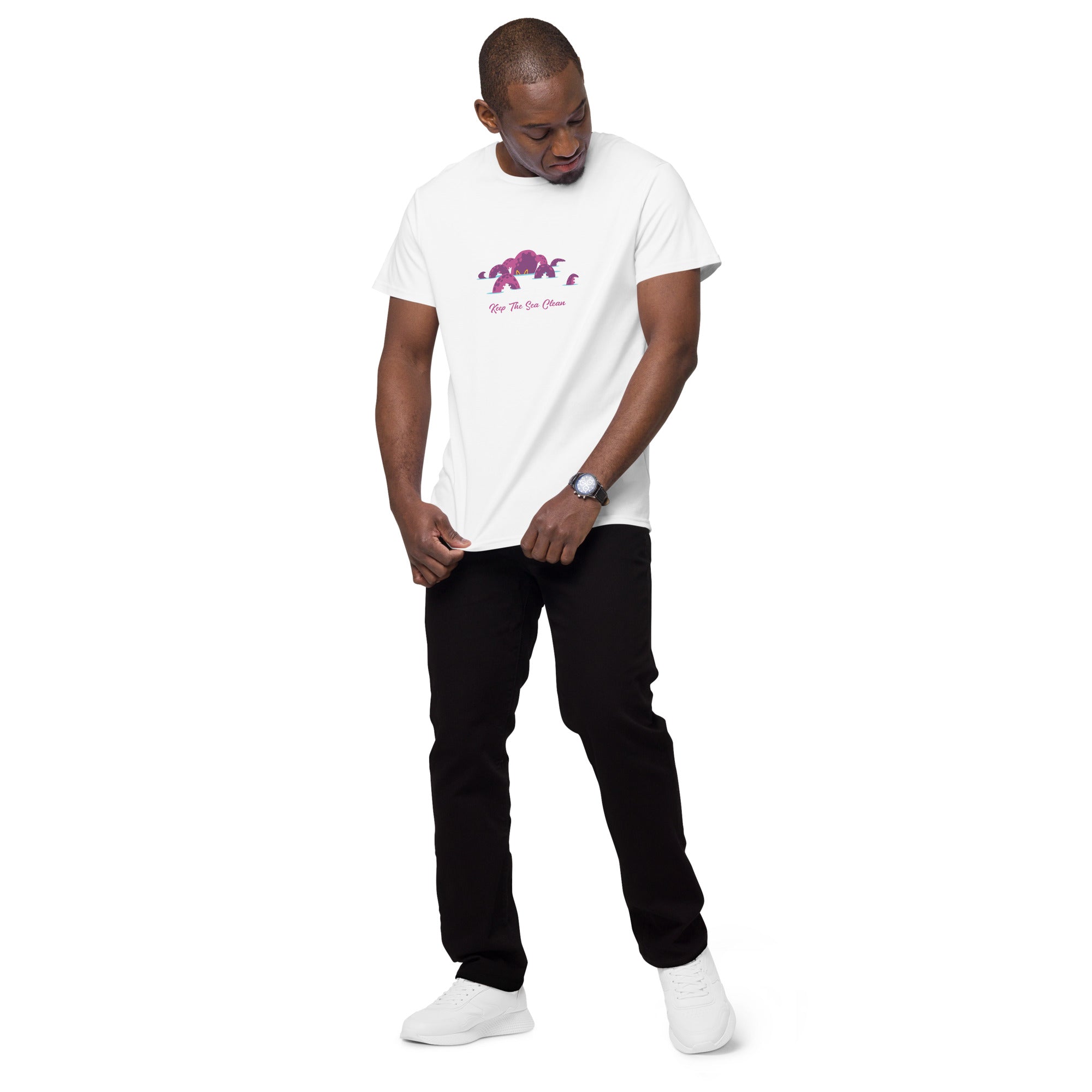 T-shirt premium en coton homme Octopus Purple