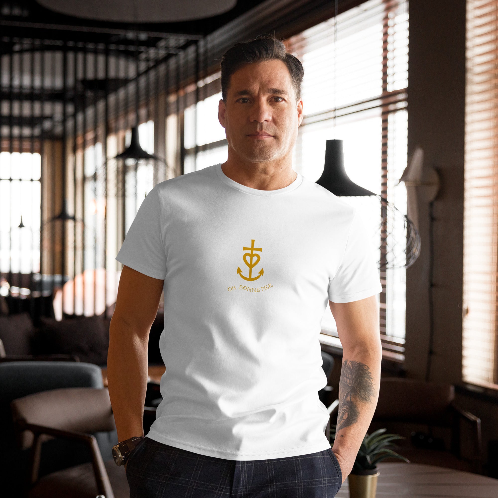 Men's premium cotton t-shirt Croix de Camargue Gold