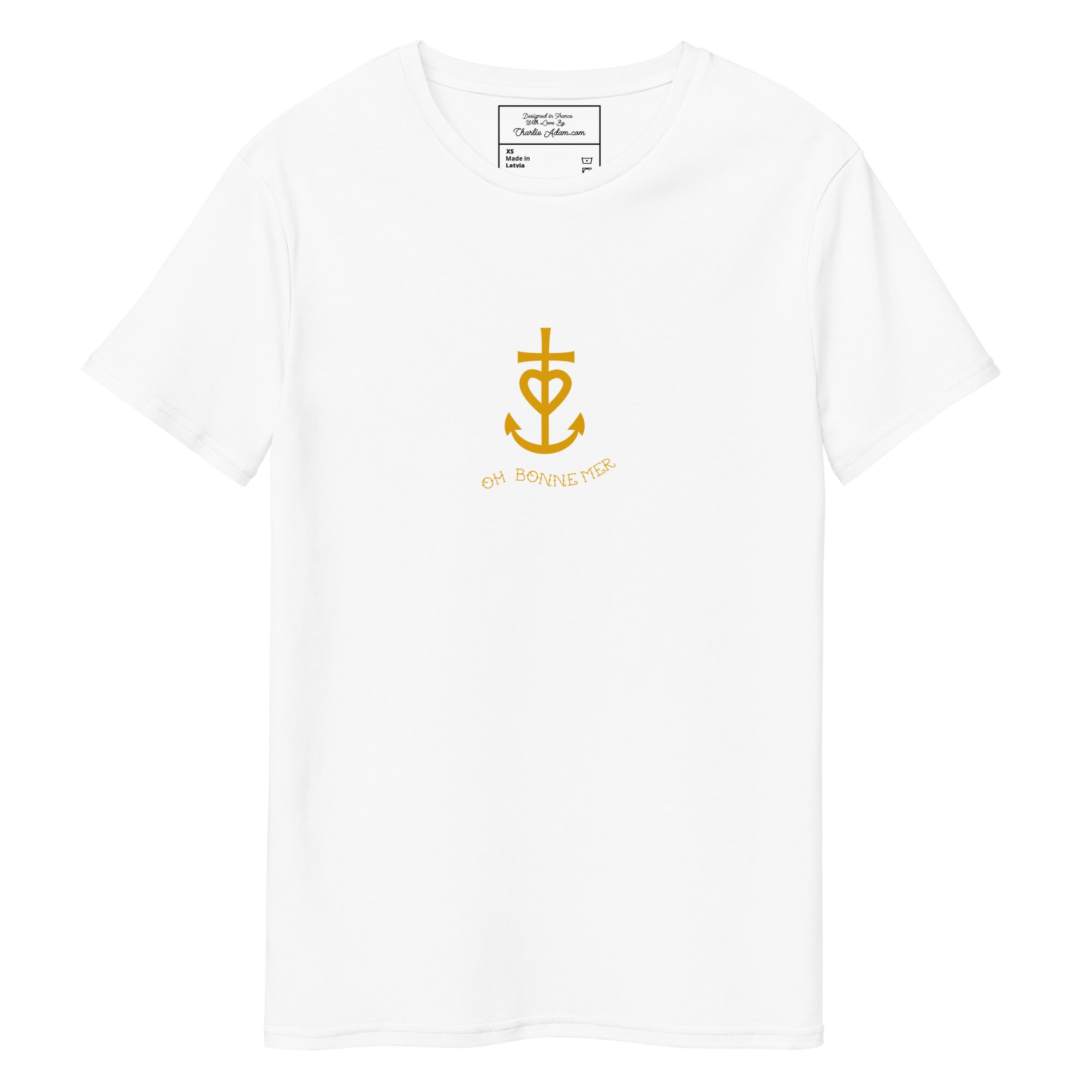 T-shirt premium en coton homme Croix de Camargue dorée Oh Bonne mer