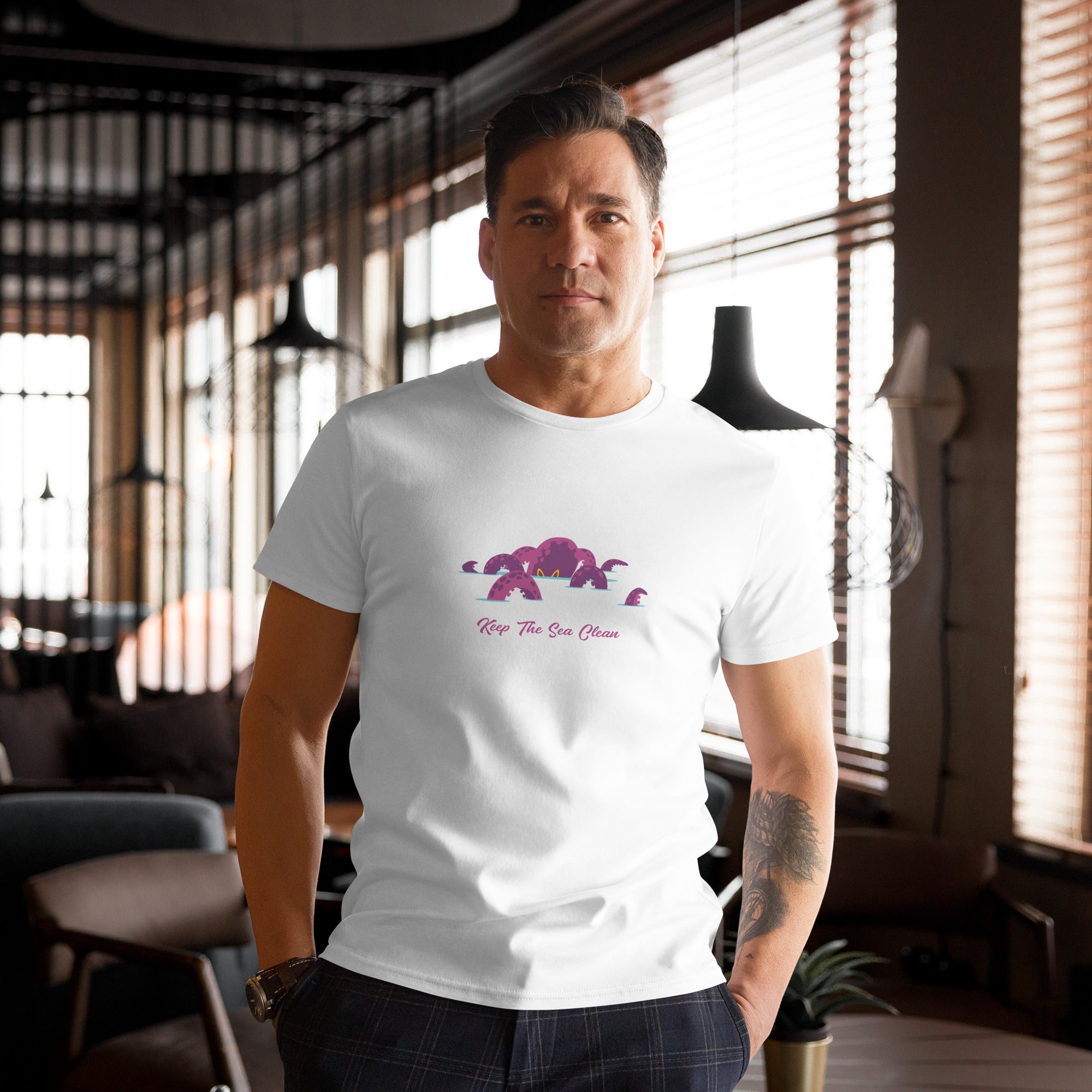 T-shirt premium en coton homme Octopus Purple