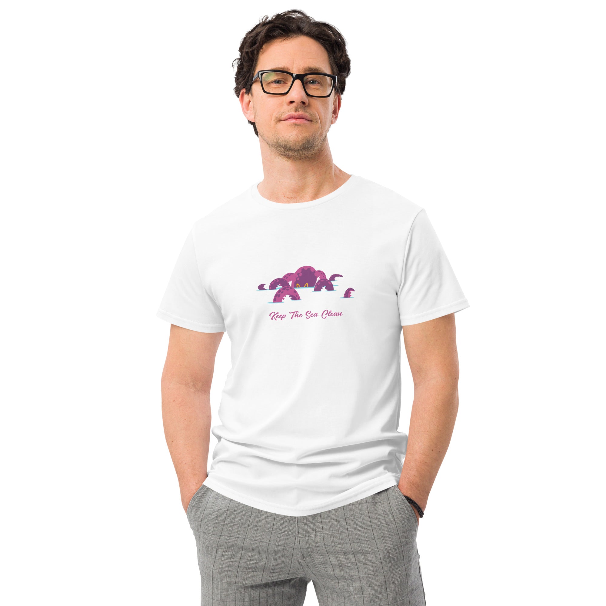 T-shirt premium en coton homme Octopus Purple