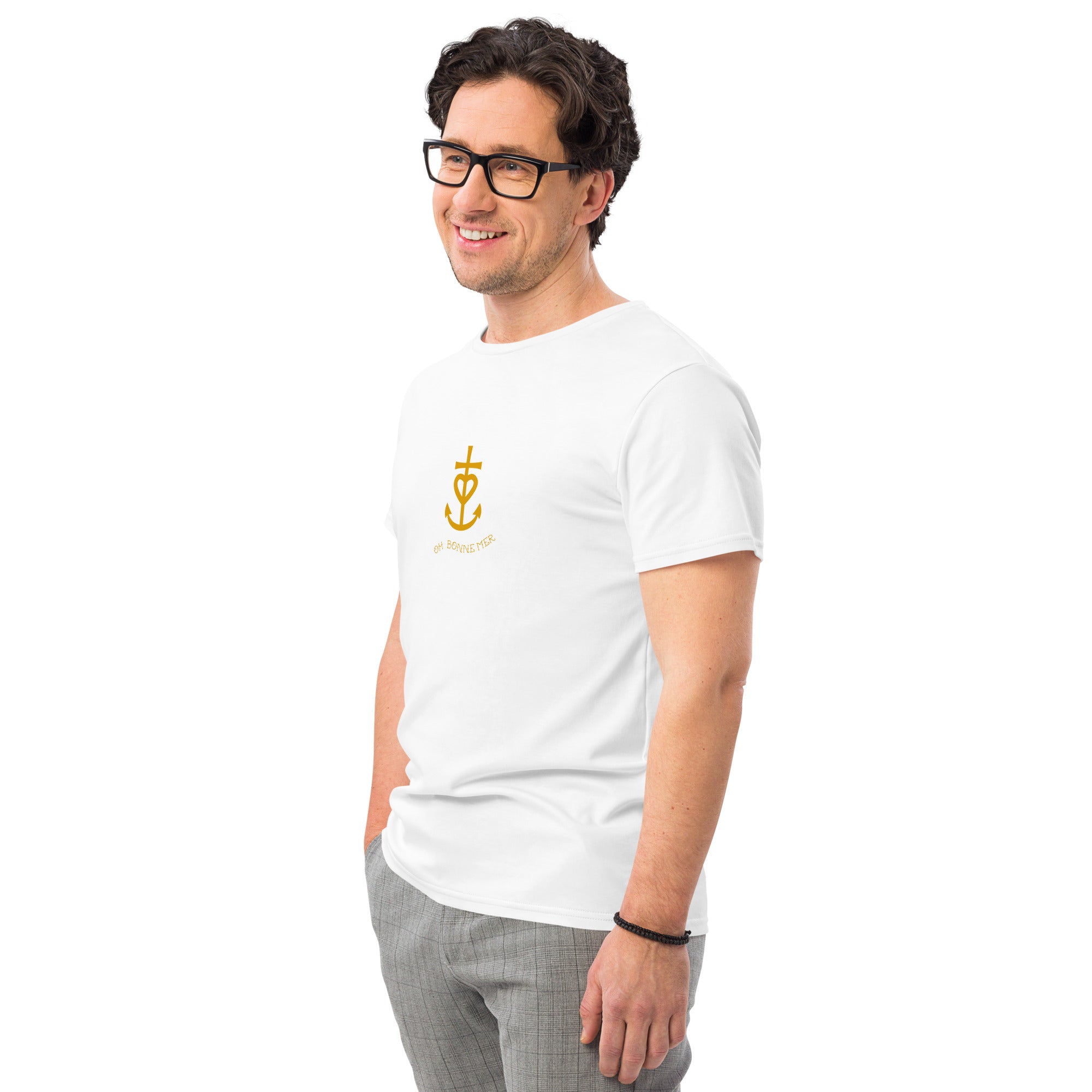 T-shirt premium en coton homme Croix de Camargue dorée Oh Bonne mer