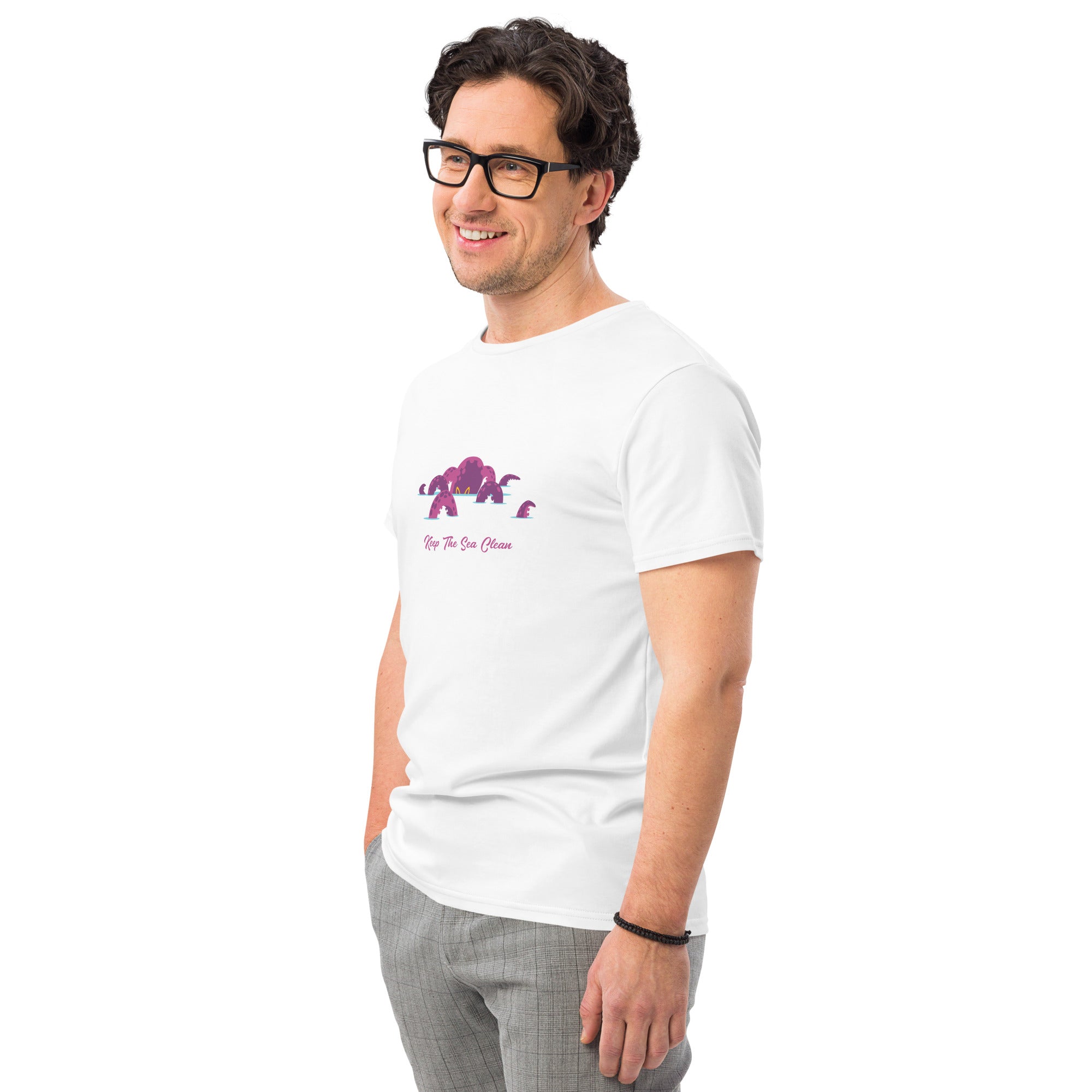 T-shirt premium en coton homme Octopus Purple