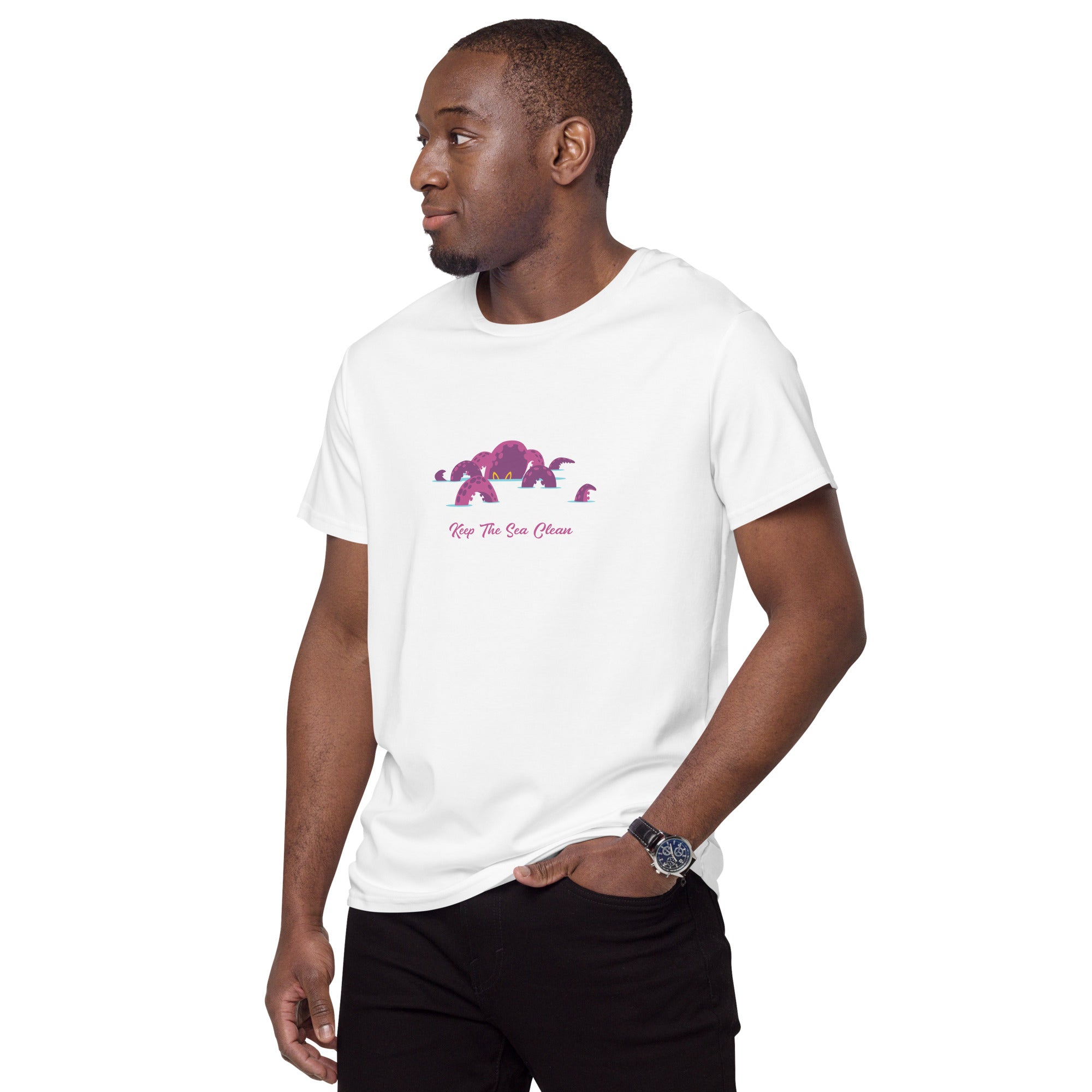 T-shirt premium en coton homme Octopus Purple