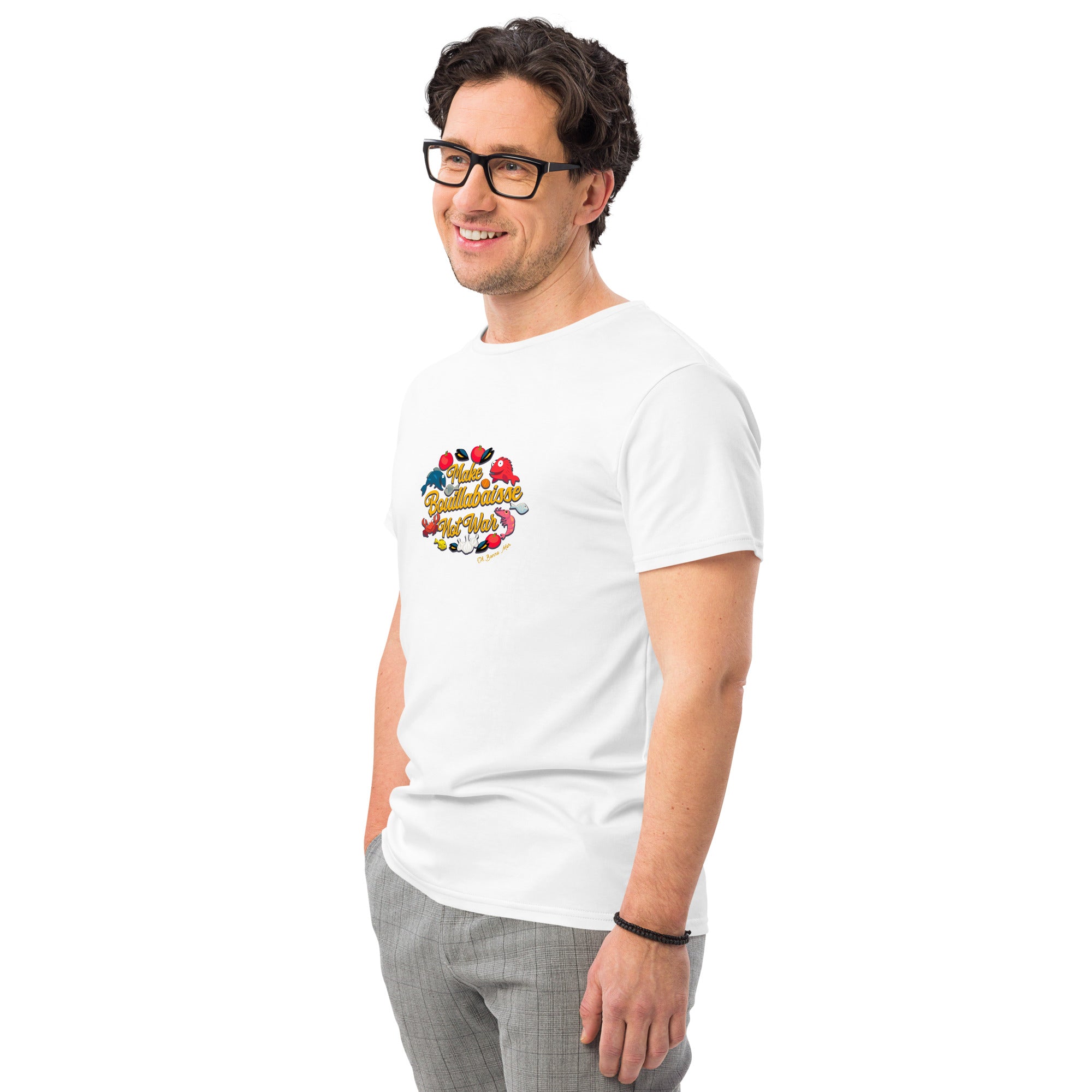 T-shirt premium en coton homme Make Bouillabaisse Not War Oh Bonne Mer