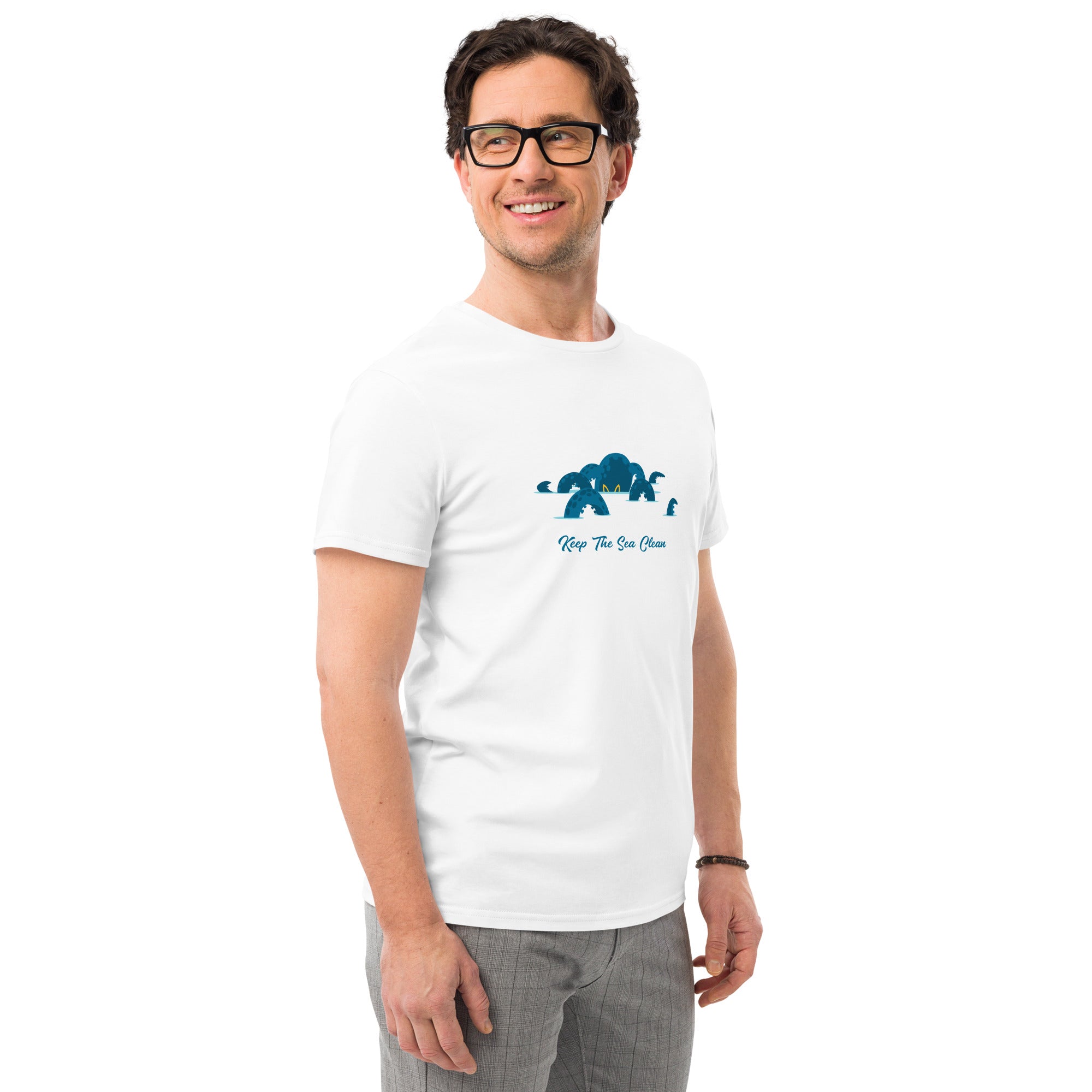 Men's premium cotton t-shirt Octopus Blue