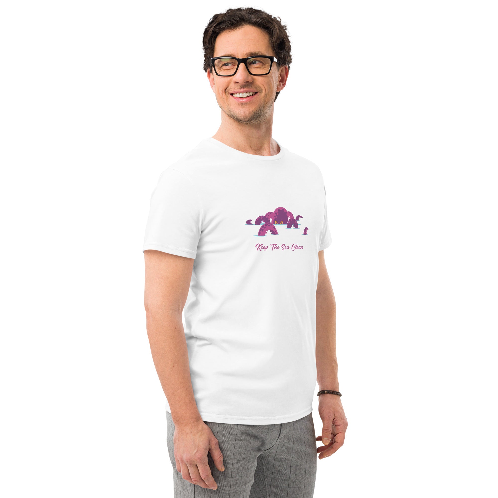 T-shirt premium en coton homme Octopus Purple