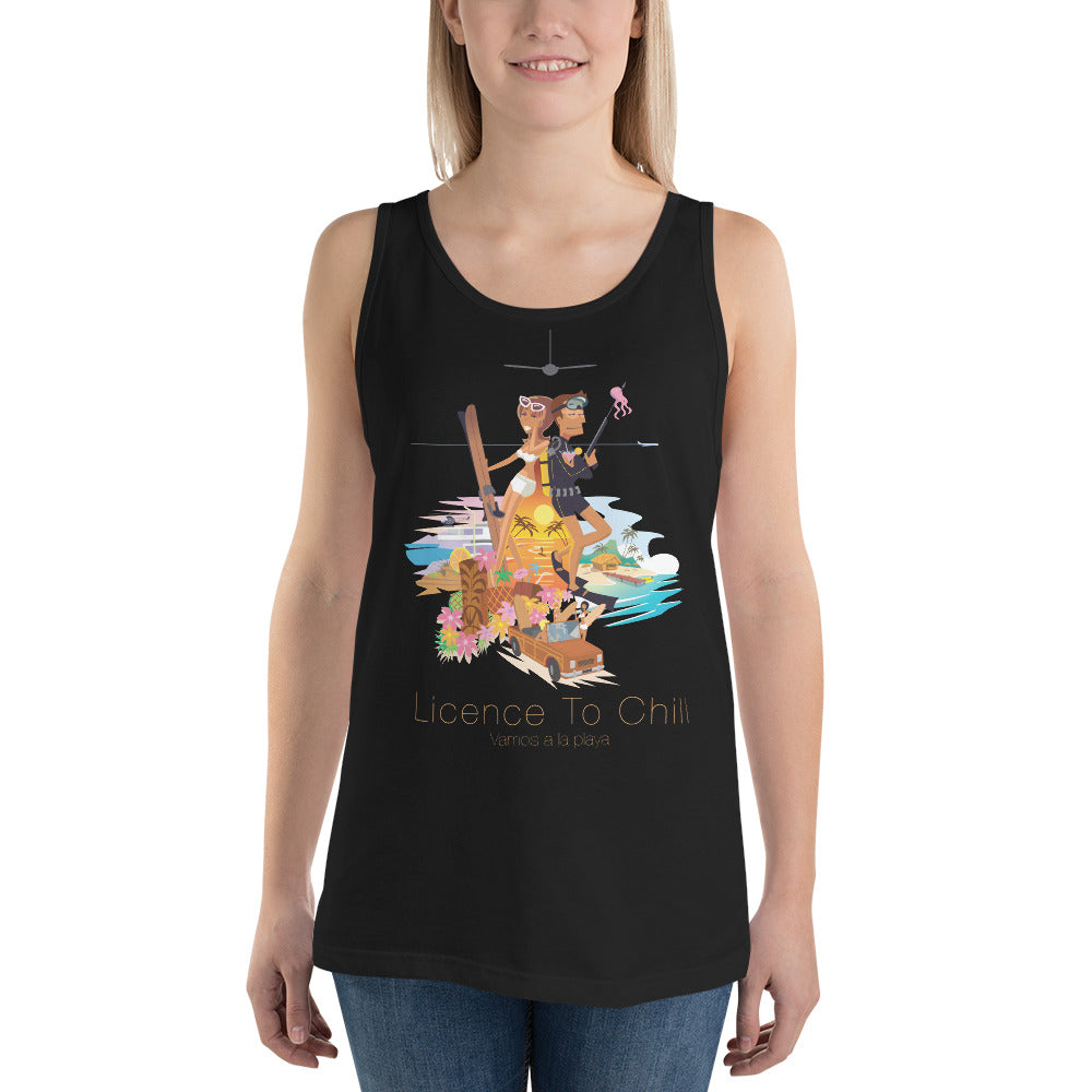 Unisex Tank Top License To Chill Vamos a la Playa