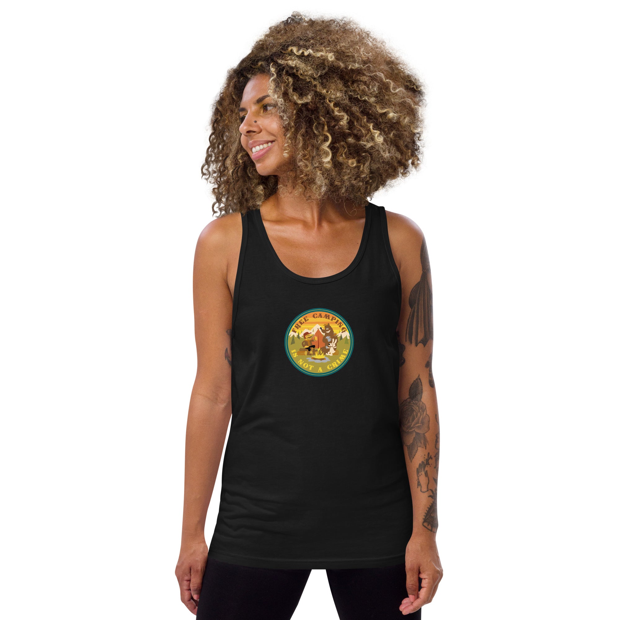 Unisex Tank Top Free camping is not a crime