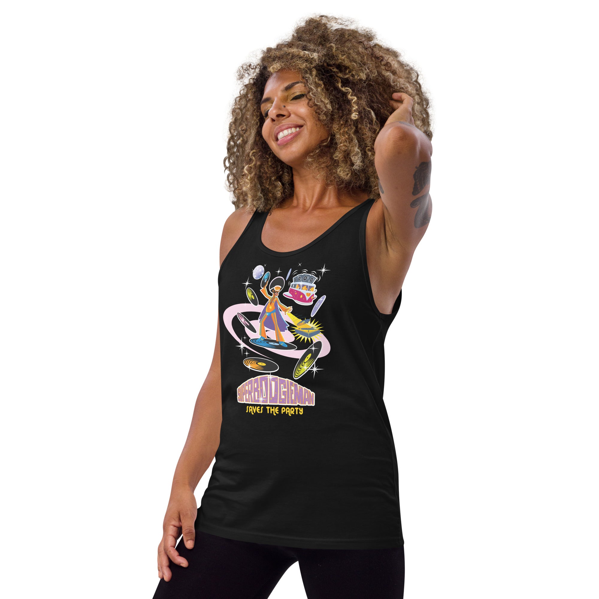 Unisex Tank Top Superboogieman Saves the Party