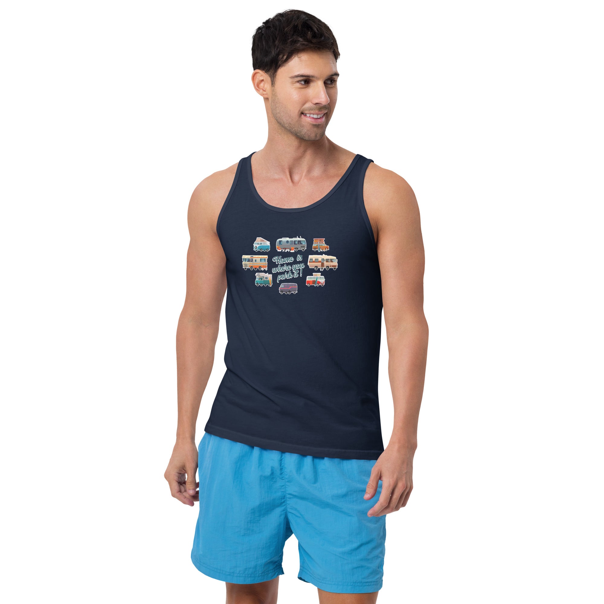 Unisex Tank Top Square Vintage Campers