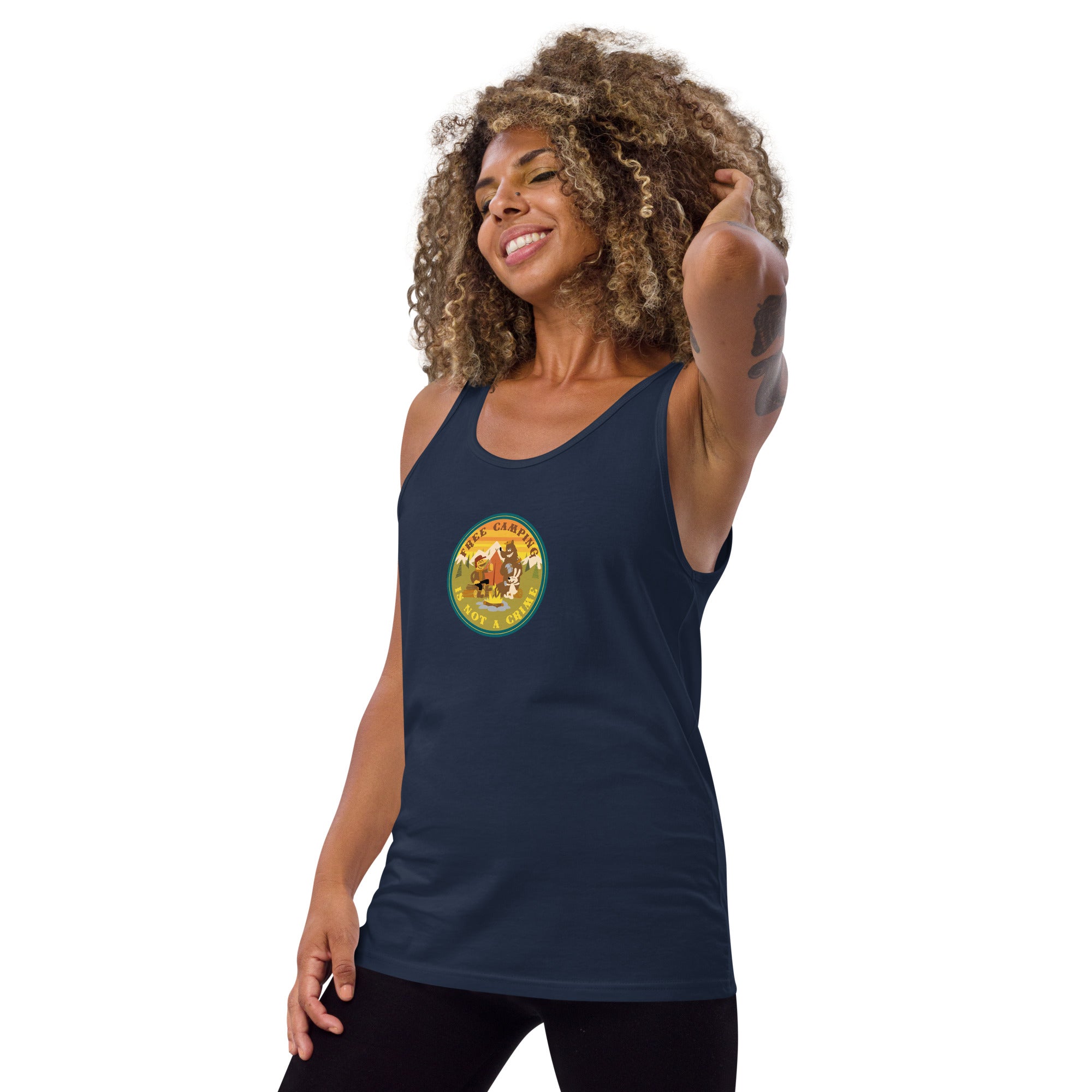 Unisex Tank Top Free camping is not a crime