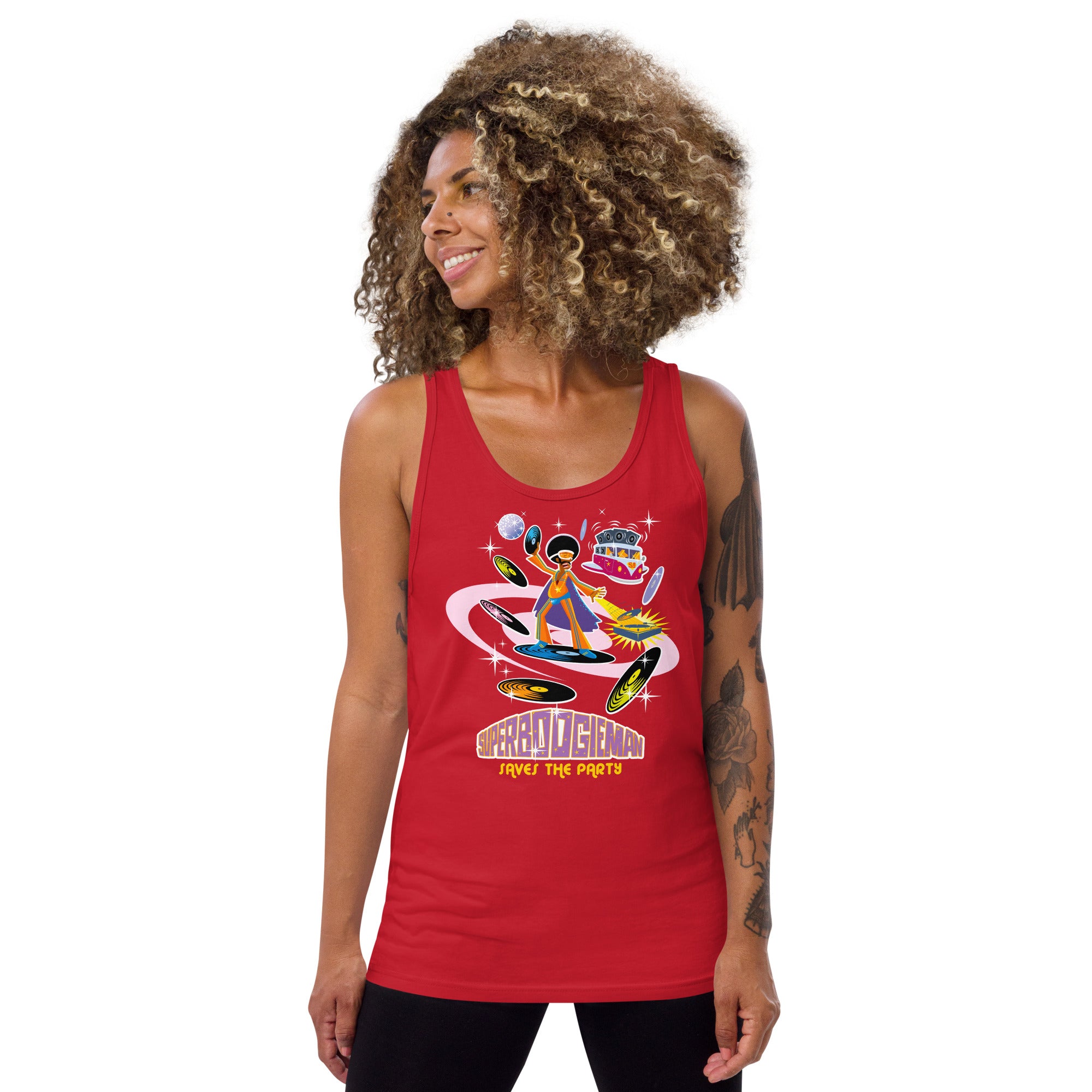 Unisex Tank Top Superboogieman Saves the Party